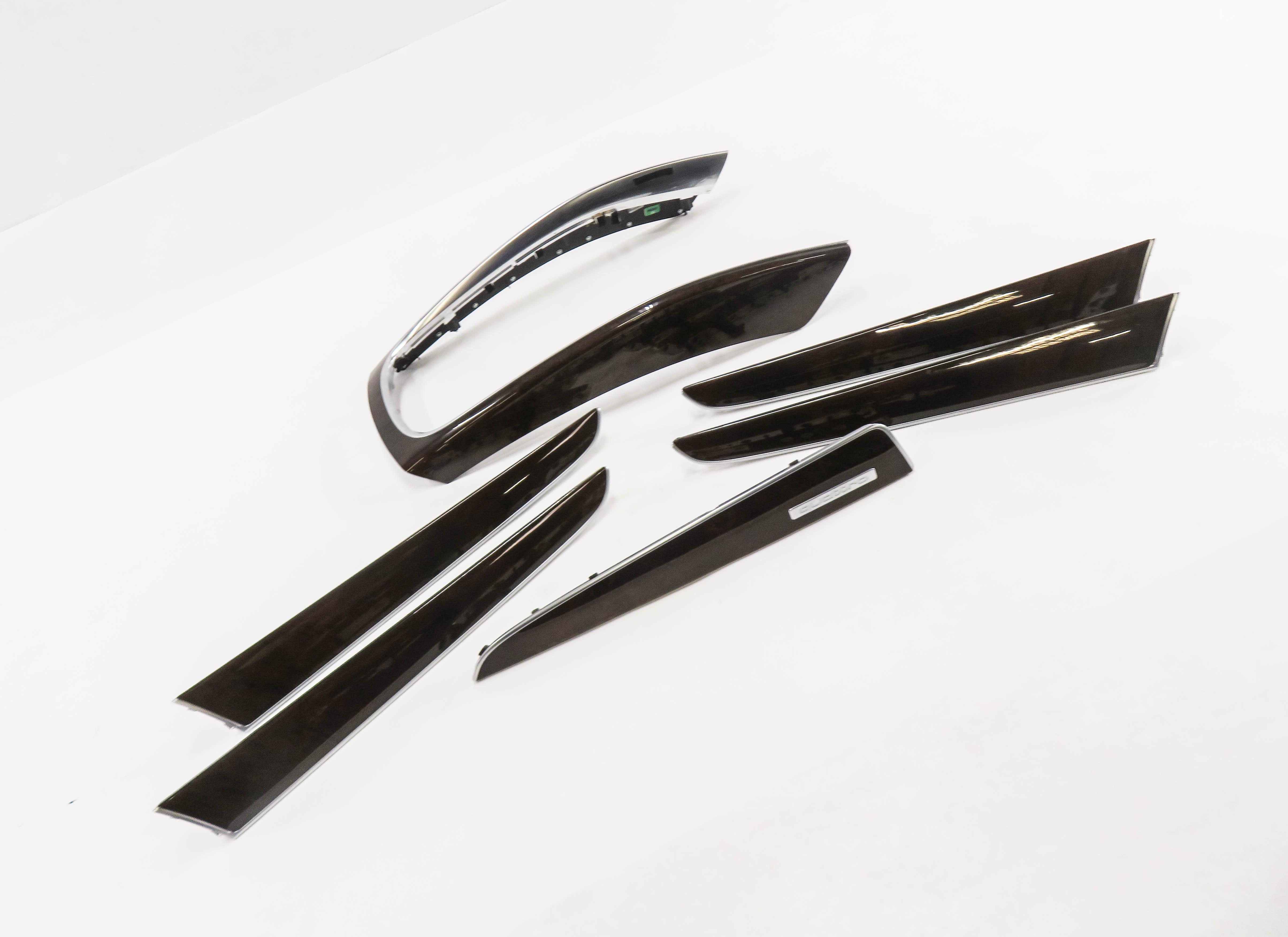 2012 AUDI Q5 (B8 8R) DASH DOOR CONSOLE WOOD GRAIN TRIM PANEL SET 6 — exact item pictured