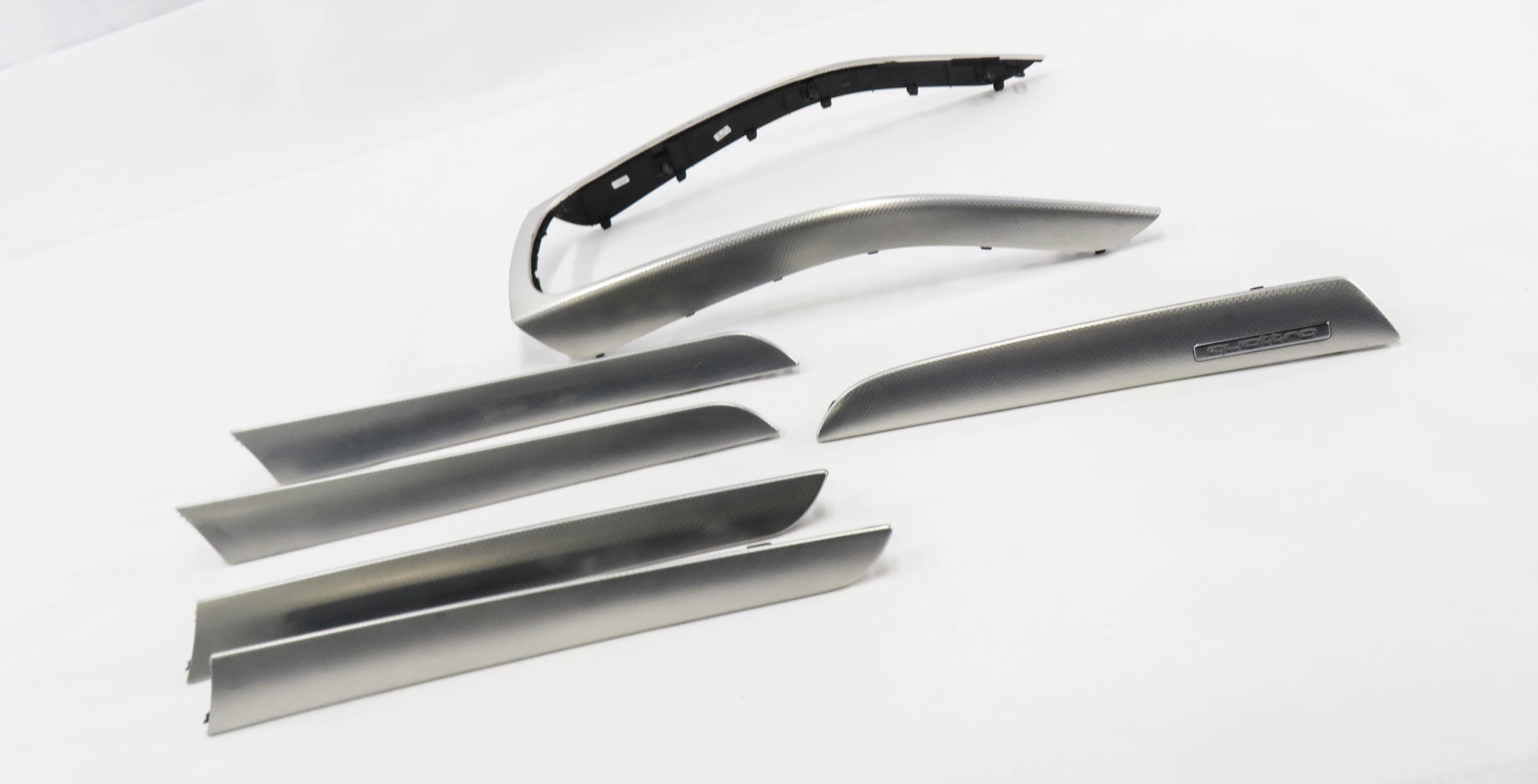 2009 AUDI A4 (B8 8K) DASH DOOR CONSOLE TRIM PANEL SET-6 (ALUMINUM FISH SCALE) — exact item pictured