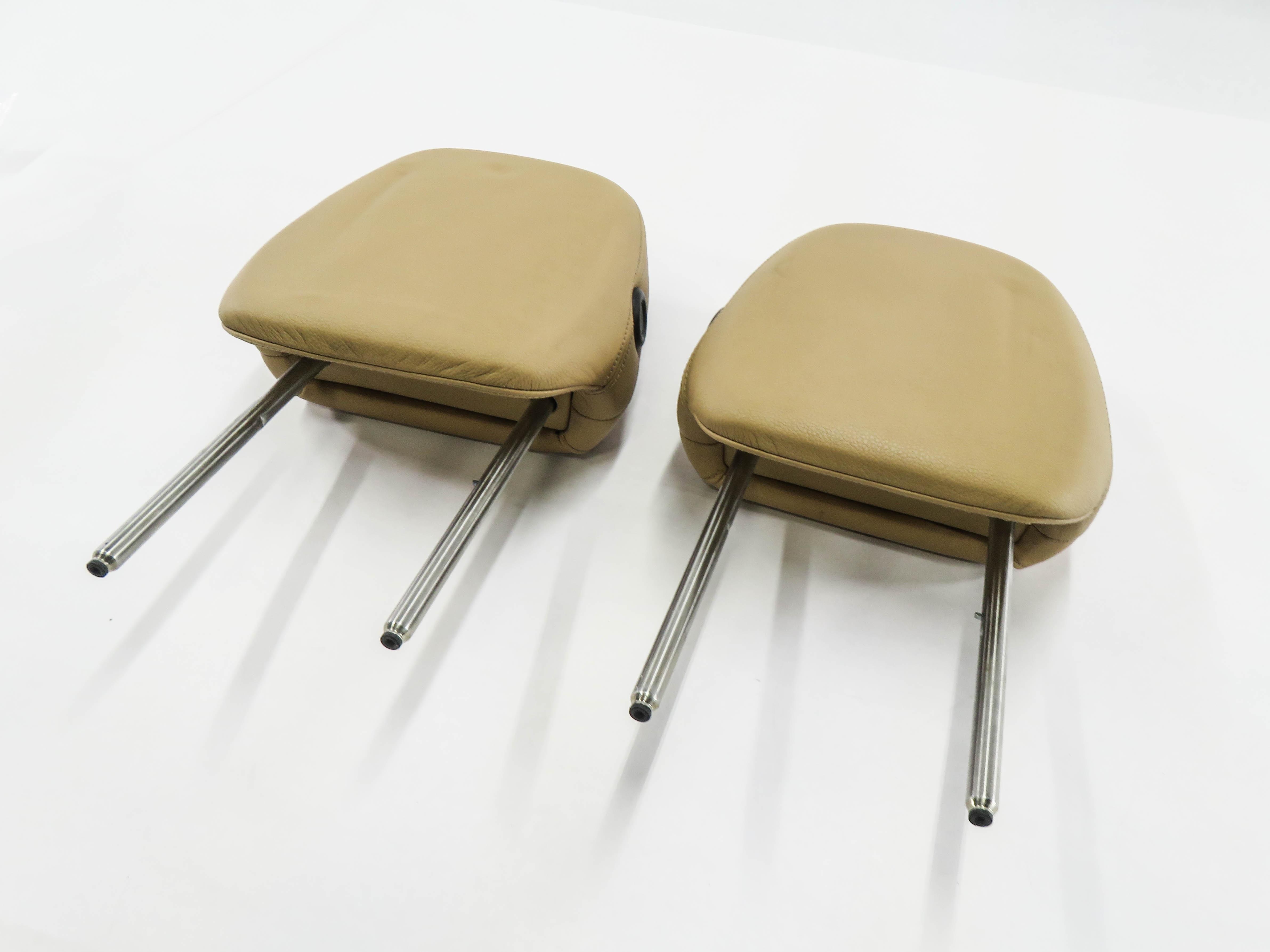 2011 PORSCHE CAYENNE (958) FRONT LEFT & RIGHT SEAT HEADREST SET-2 (BEIGE) — exact item pictured
