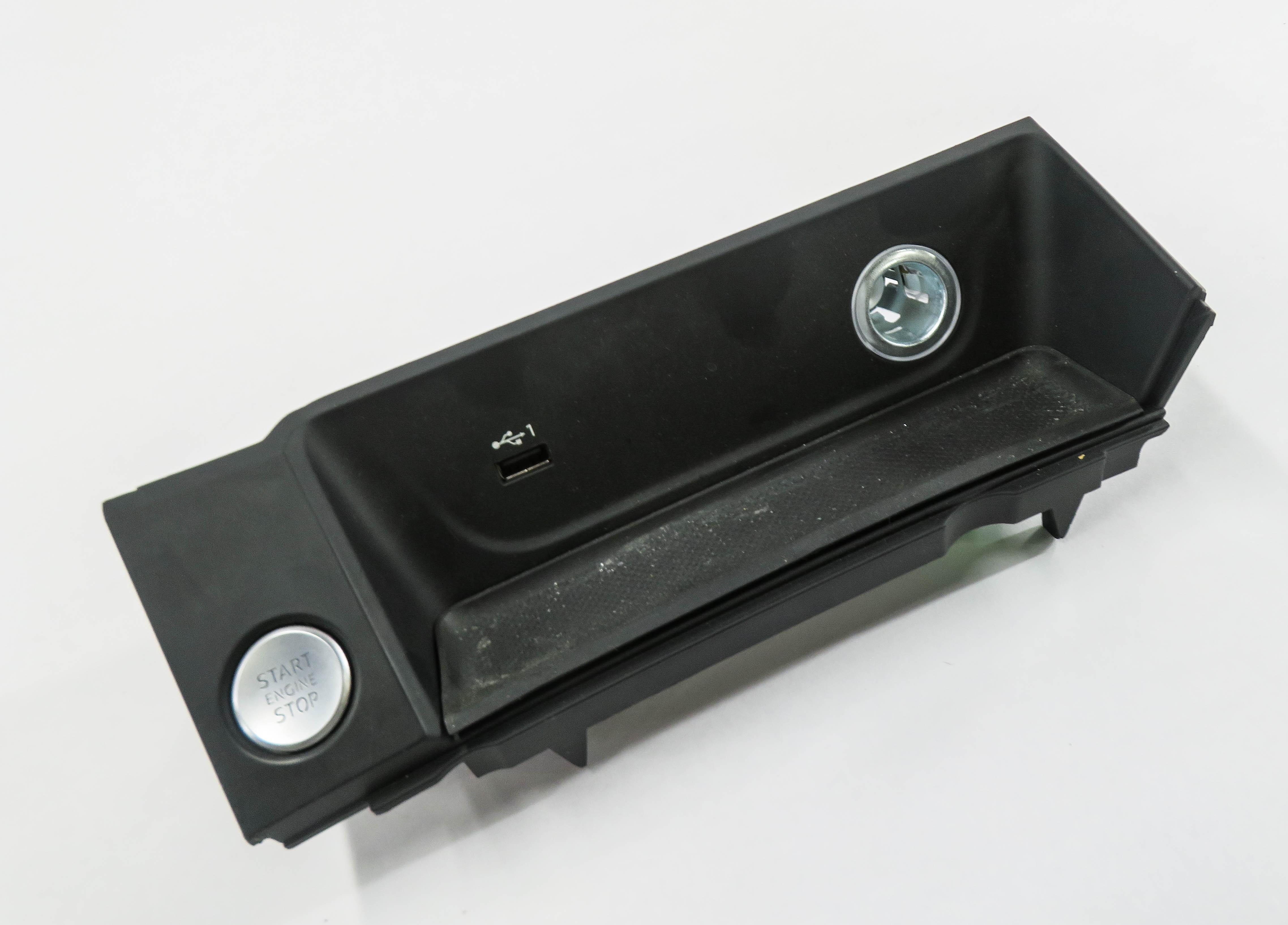 2018 AUDI A4 (B9 8W) FRONT CONSOLE STORAGE TRAY w/ USB & START STOP SWITCH — exact item pictured