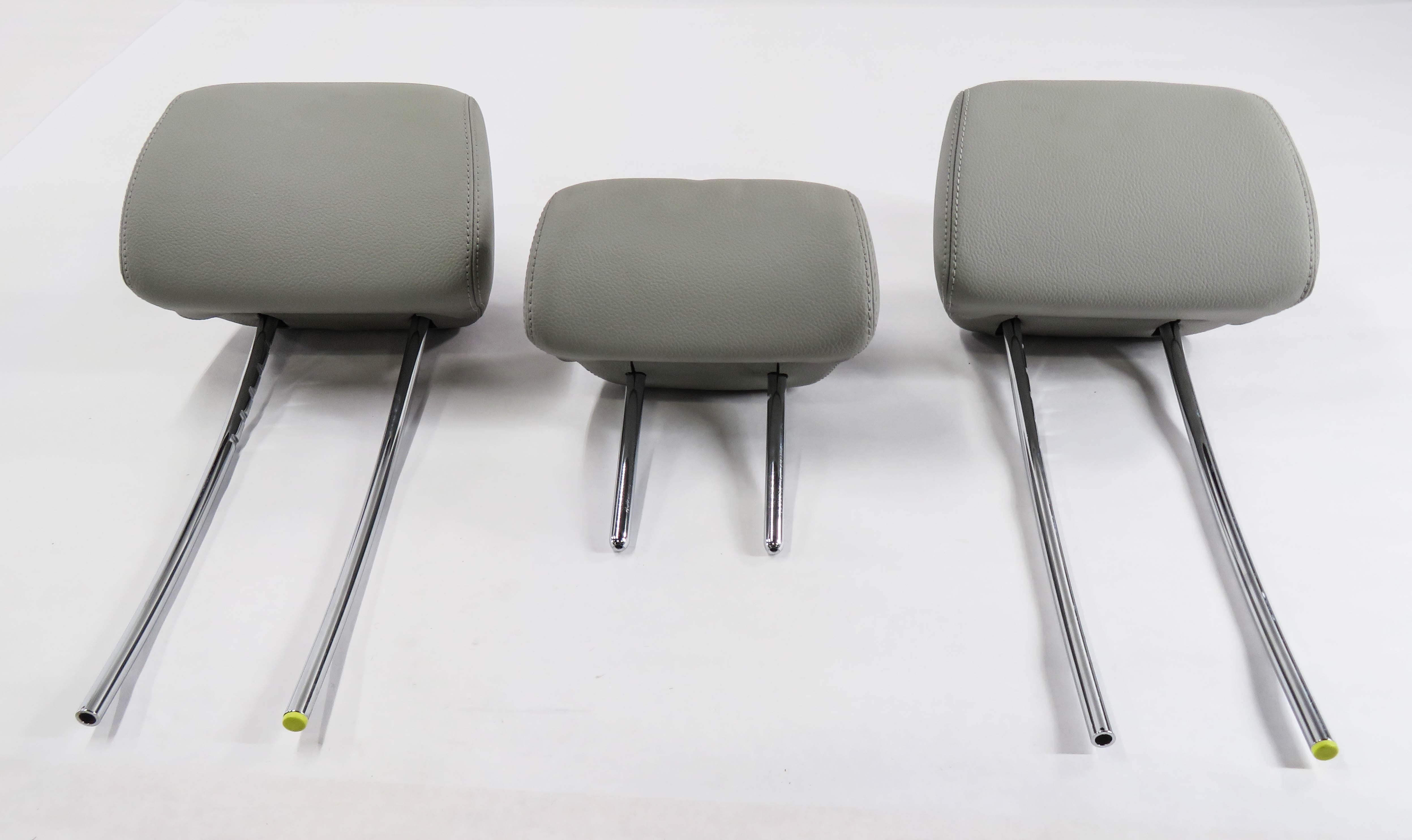 2012 MERCEDES E350 (W212) REAR SEAT - LEFT / CENTER / RIGHT HEADREST SET (GRAY) — exact item pictured