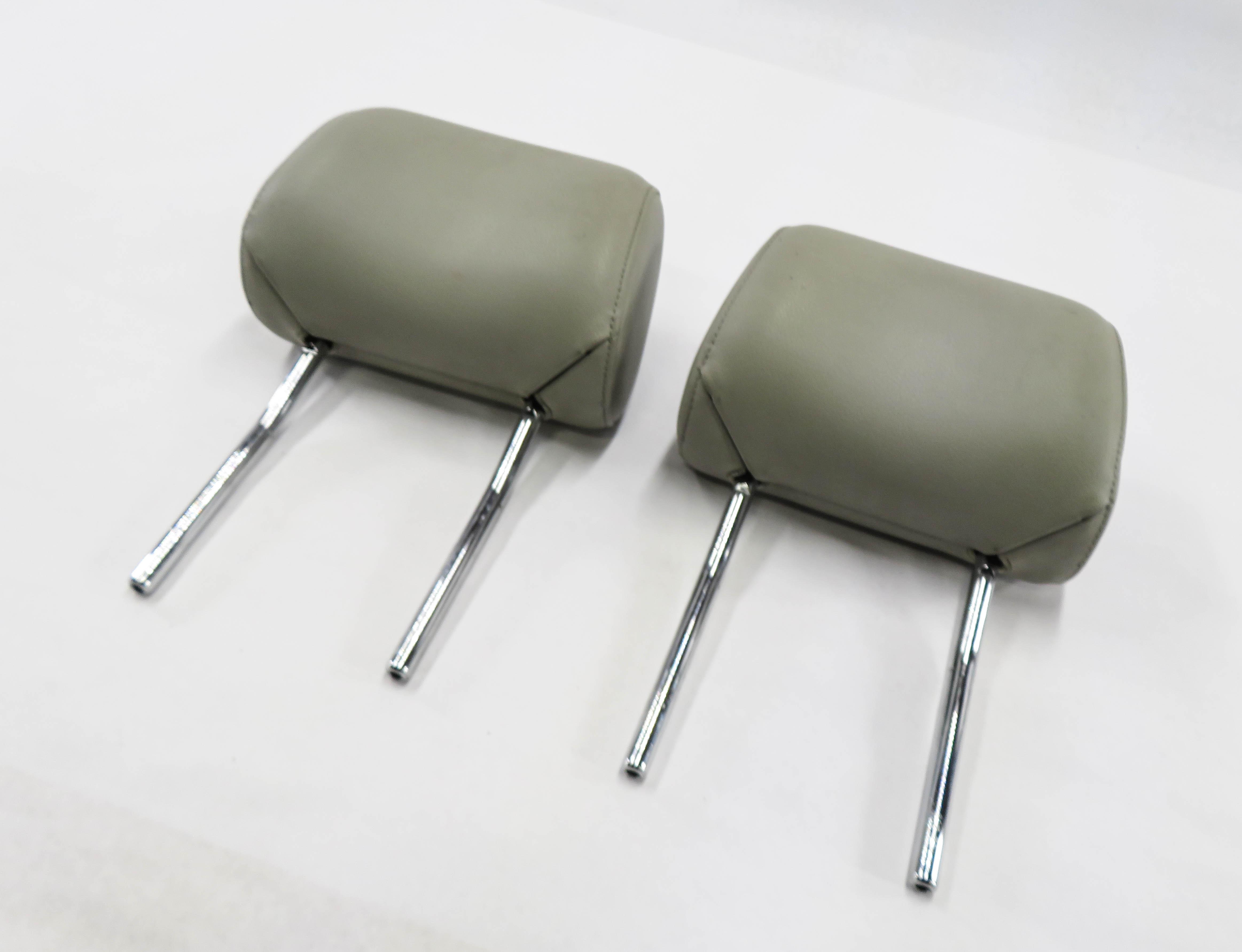 2014 AUDI Q7 (4L) FRONT LEFT & RIGHT SEAT HEADREST SET-2 (GRAY LEATHER) — exact item pictured