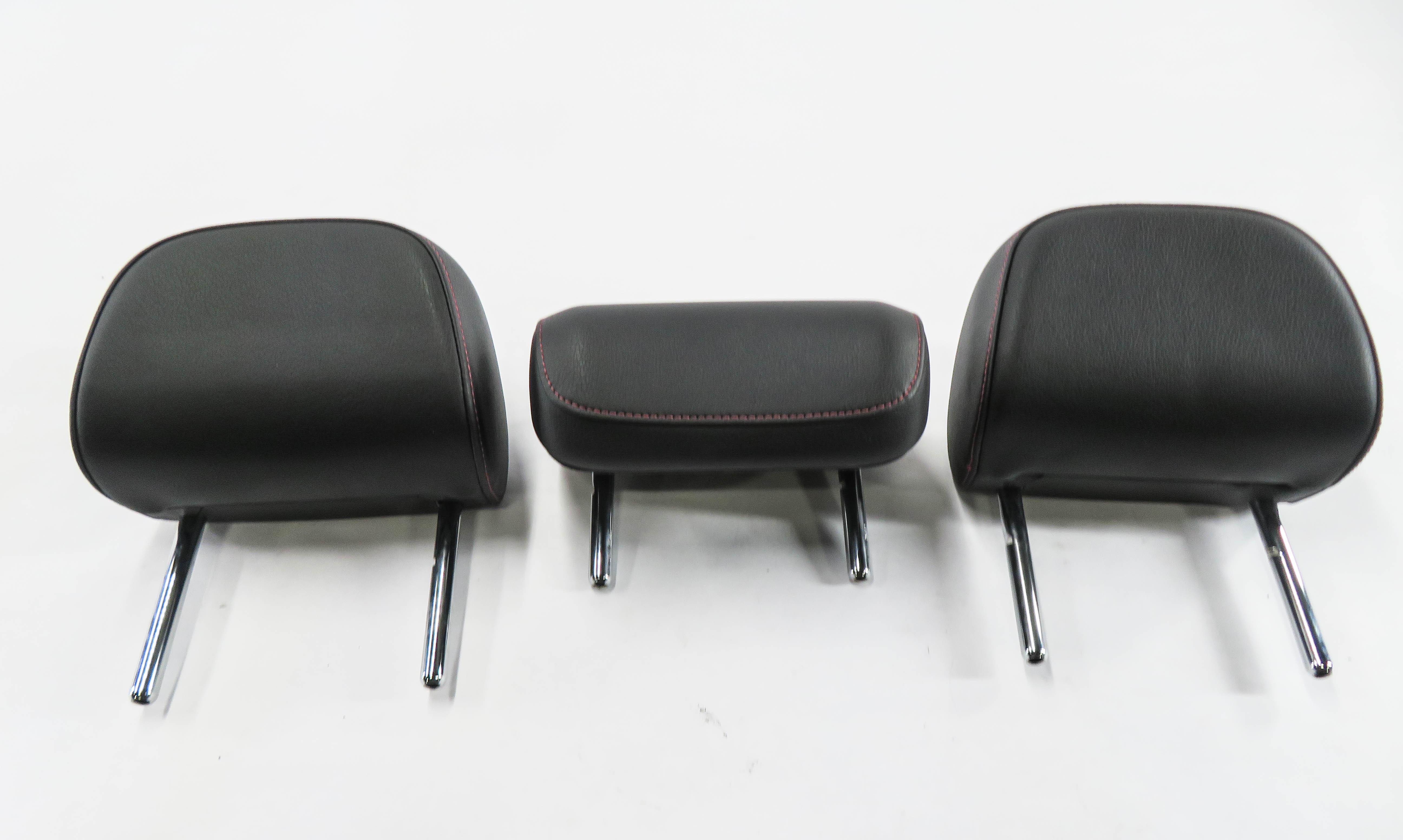 2015 AUDI S3 (8V) REAR SEAT - LEFT / CENTER / RIGHT - HEADREST SET (BLACK) — exact item pictured