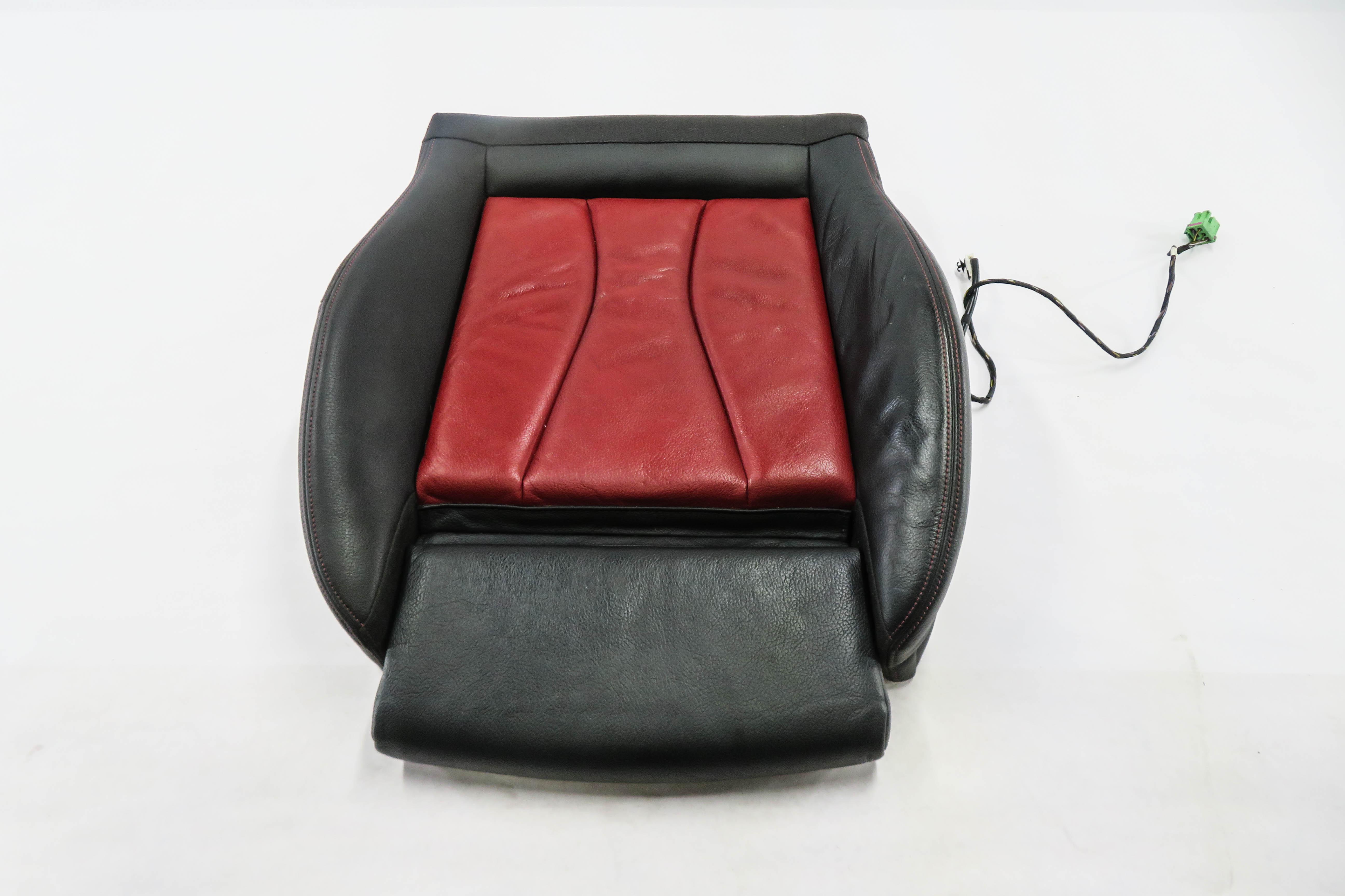 2015 AUDI S3 (8V) DRIVER - LOWER BOTTOM HEATED SEAT CUSHION (RED & BLACK) — exact item pictured