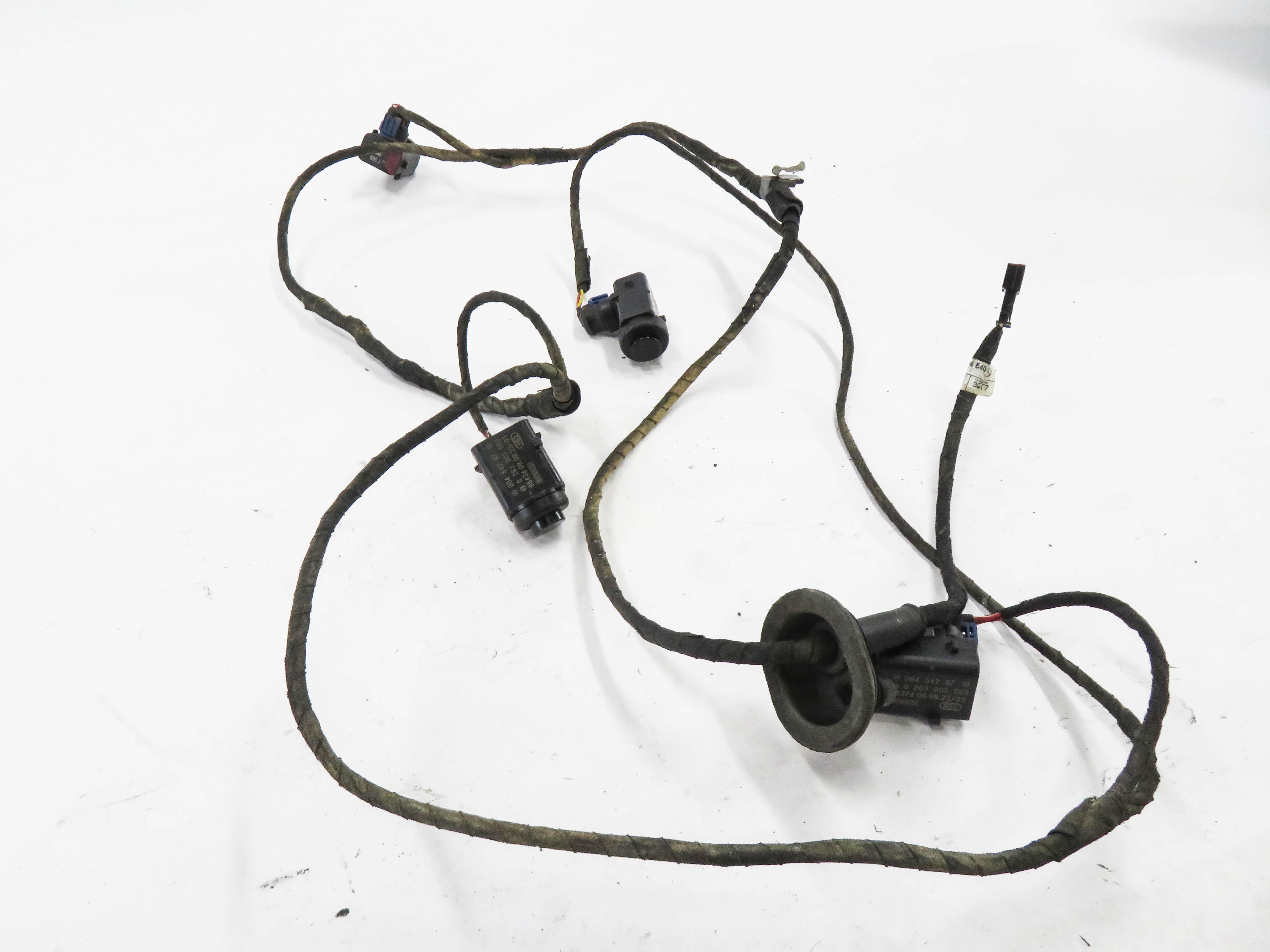 2009 MERCEDES GL320 (X164) REAR PDC PARK DISTANCE SENSOR SET w/ HARNESS (BLACK) — exact item pictured