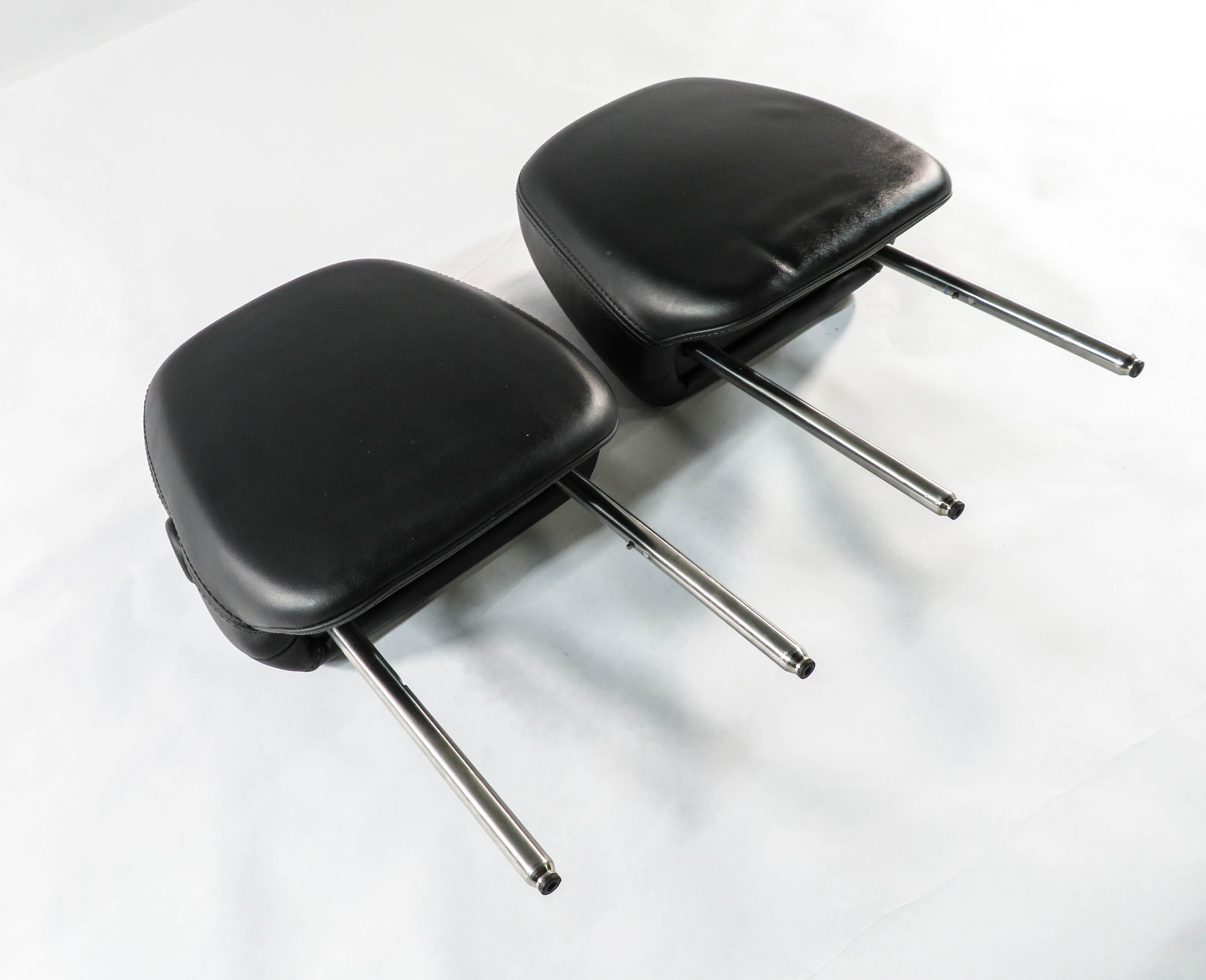 2016 PORSCHE CAYENNE (958) FRONT LEFT & RIGHT SEAT HEADREST SET (BLACK LEATHER) — exact item pictured