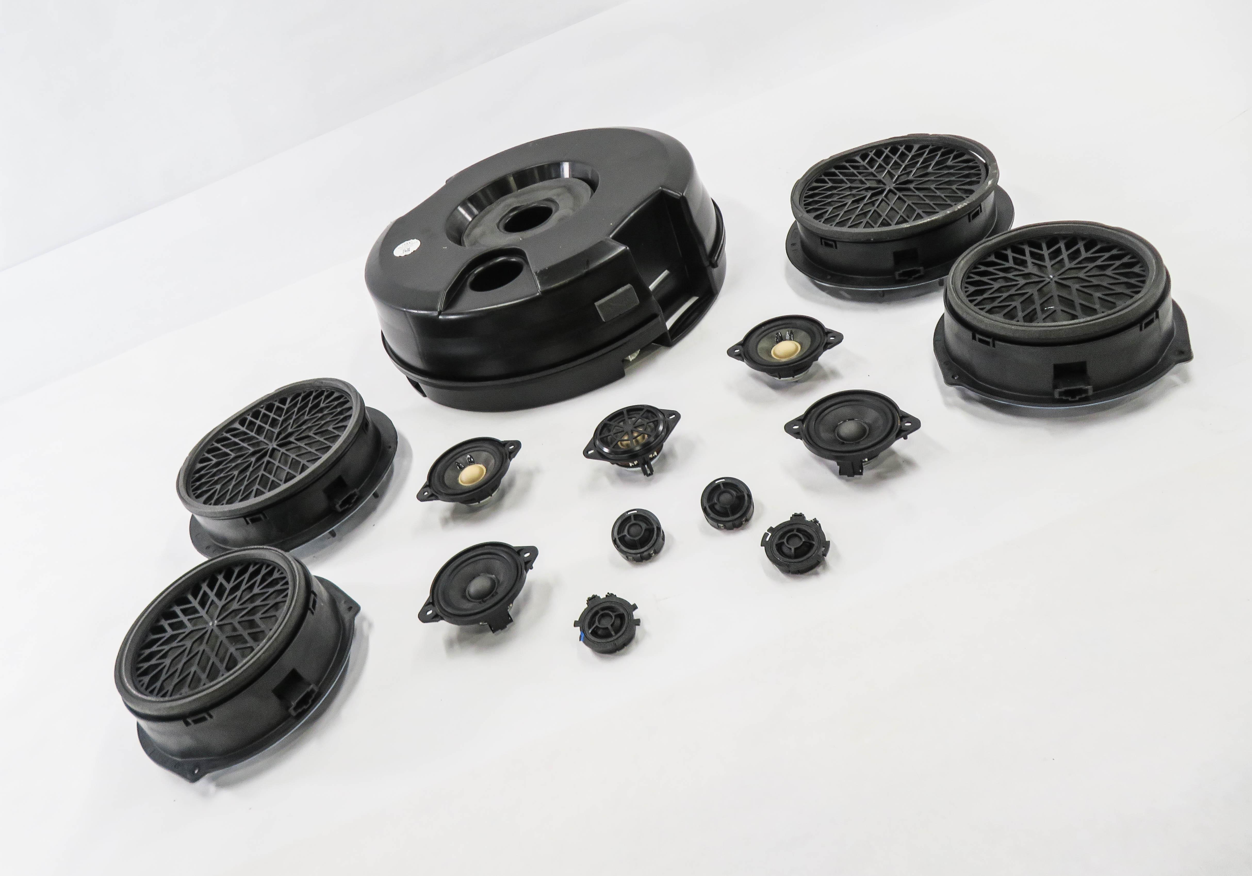 2012 AUDI Q5 (B8 8R) RADIO STEREO BANG & OLUFSEN - SUBWOOFER TWEETER SPEAKER SET — exact item pictured