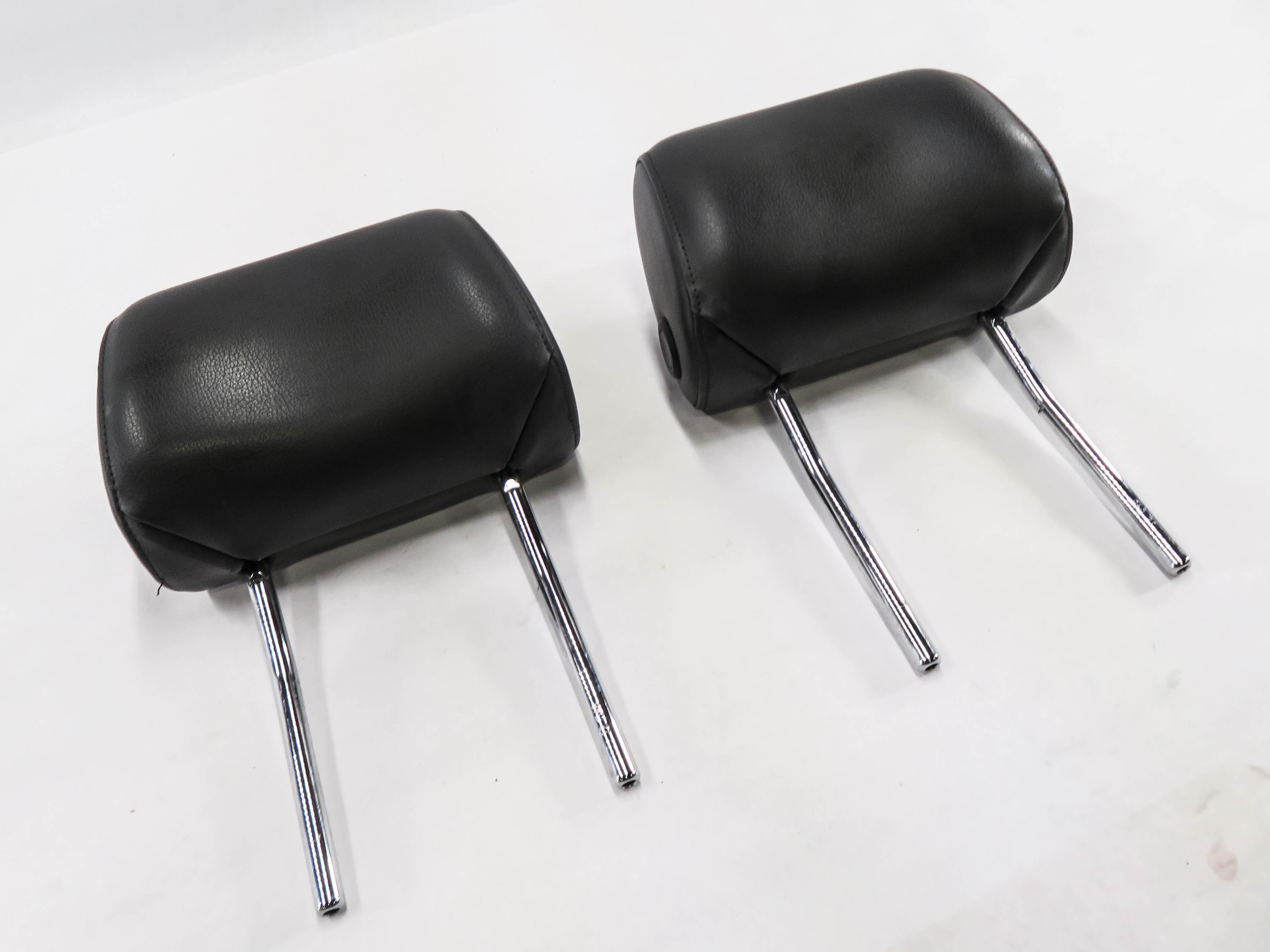 2013 AUDI Q7 (4L) FRONT LEFT & RIGHT SEAT HEADREST SET-2 (BLACK LEATHER) — exact item pictured
