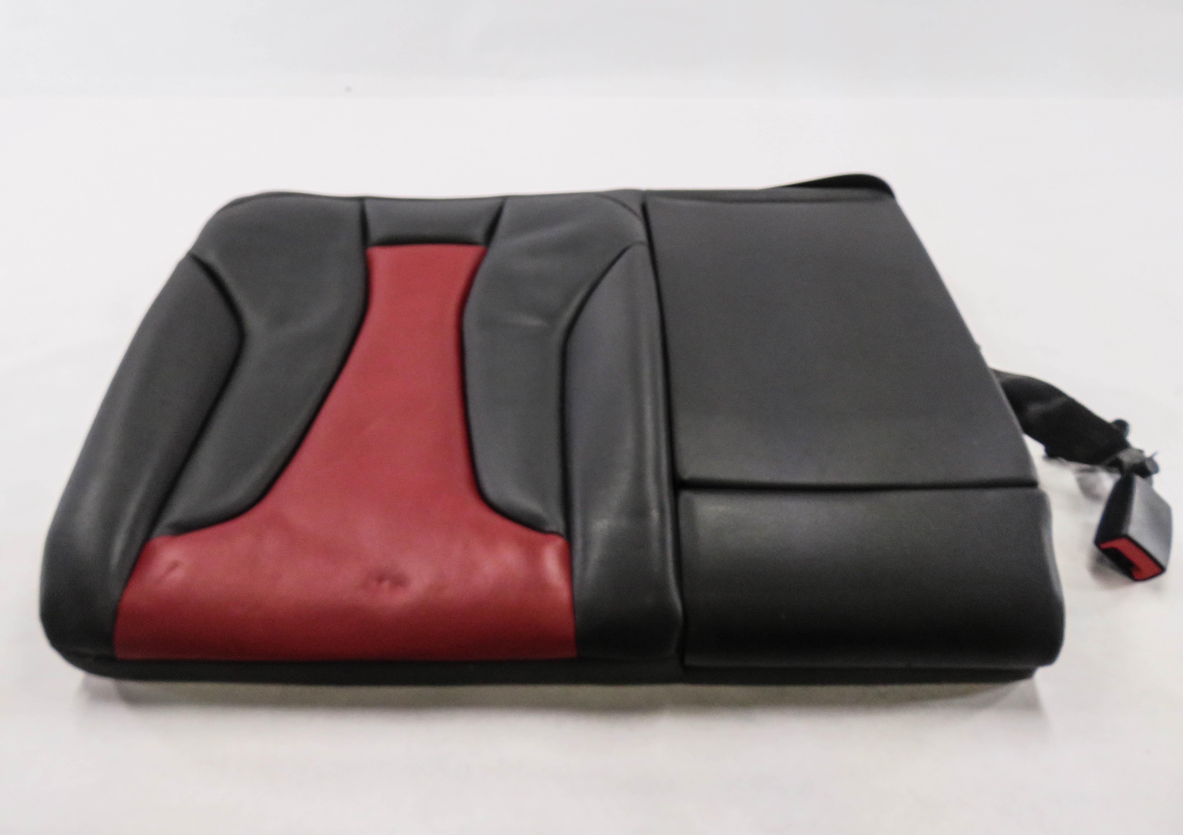 2015 AUDI S3 (8V) RIGHT / CENTER REAR SEAT UPPER TOP SEAT CUSHION (BLACK & RED) — exact item pictured