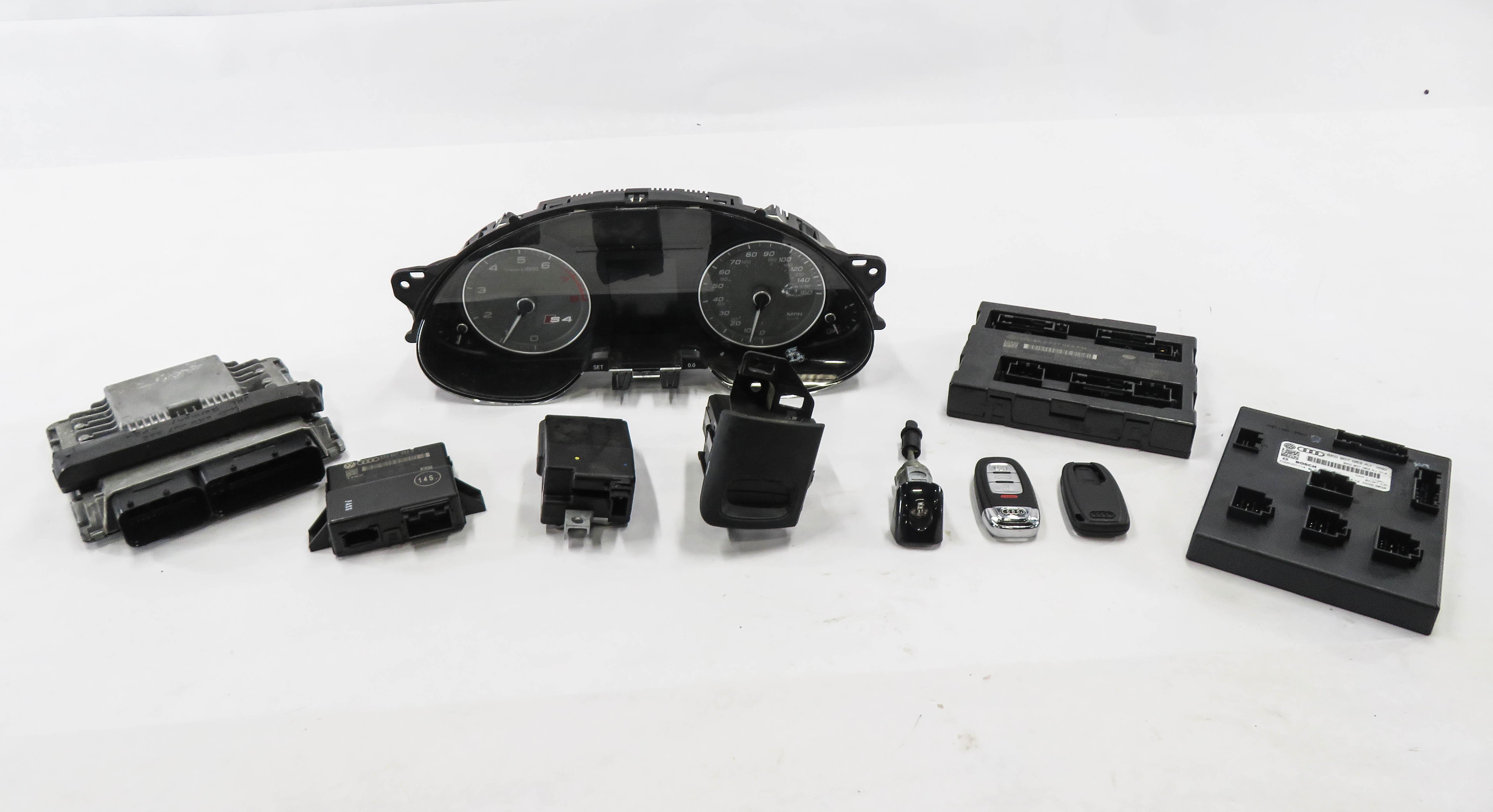 2013 AUDI S4 (B8 8K) 3.0L CGXC ENGINE ECM BCM IMMOBILIZER MODULE KEY SET — exact item pictured