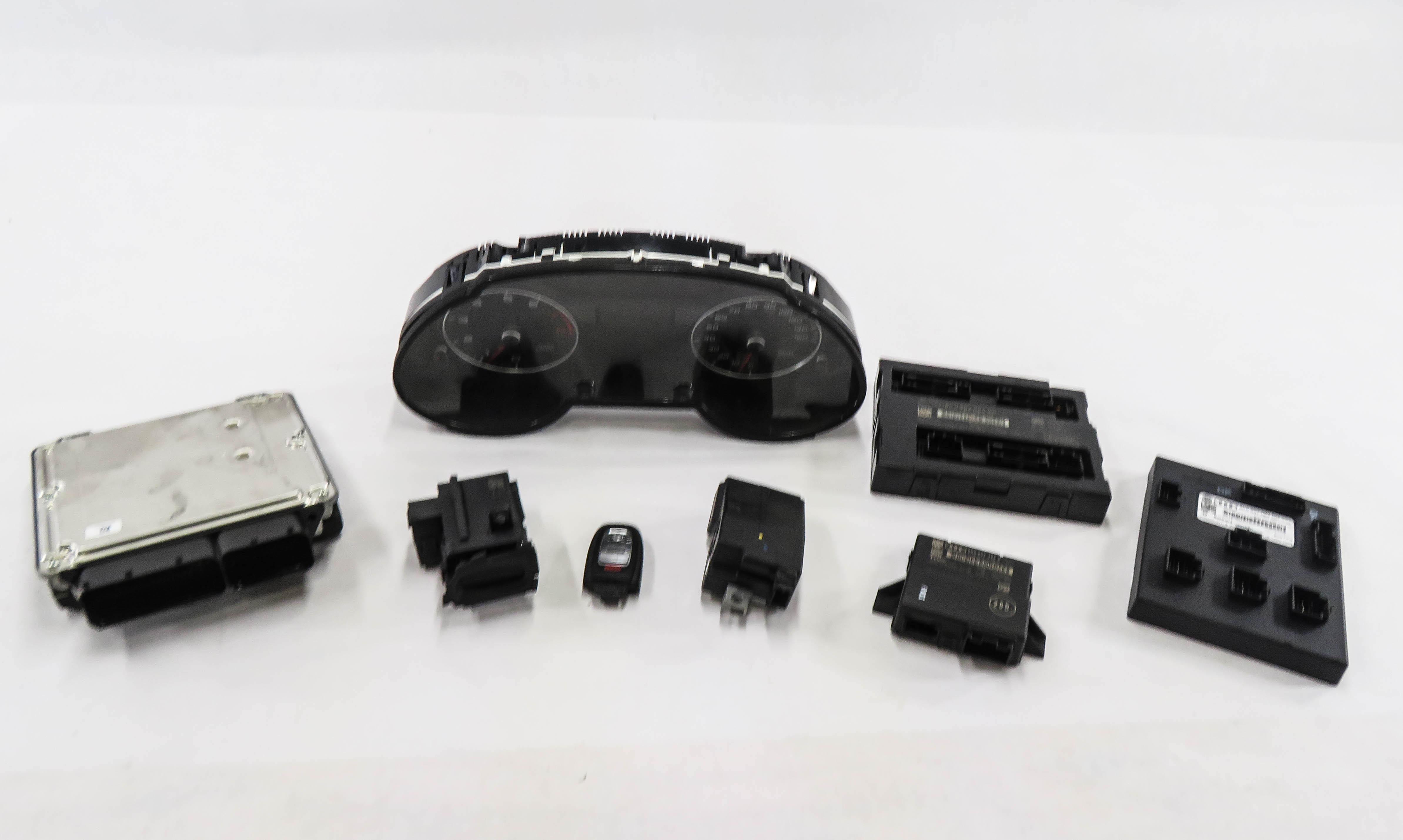 13-15 AUDI Q5 (B8 8R) 2.0L CPMB TURBO ENGINE ECM BCM IMMOBILIZER MODULE KEY SET — exact item pictured