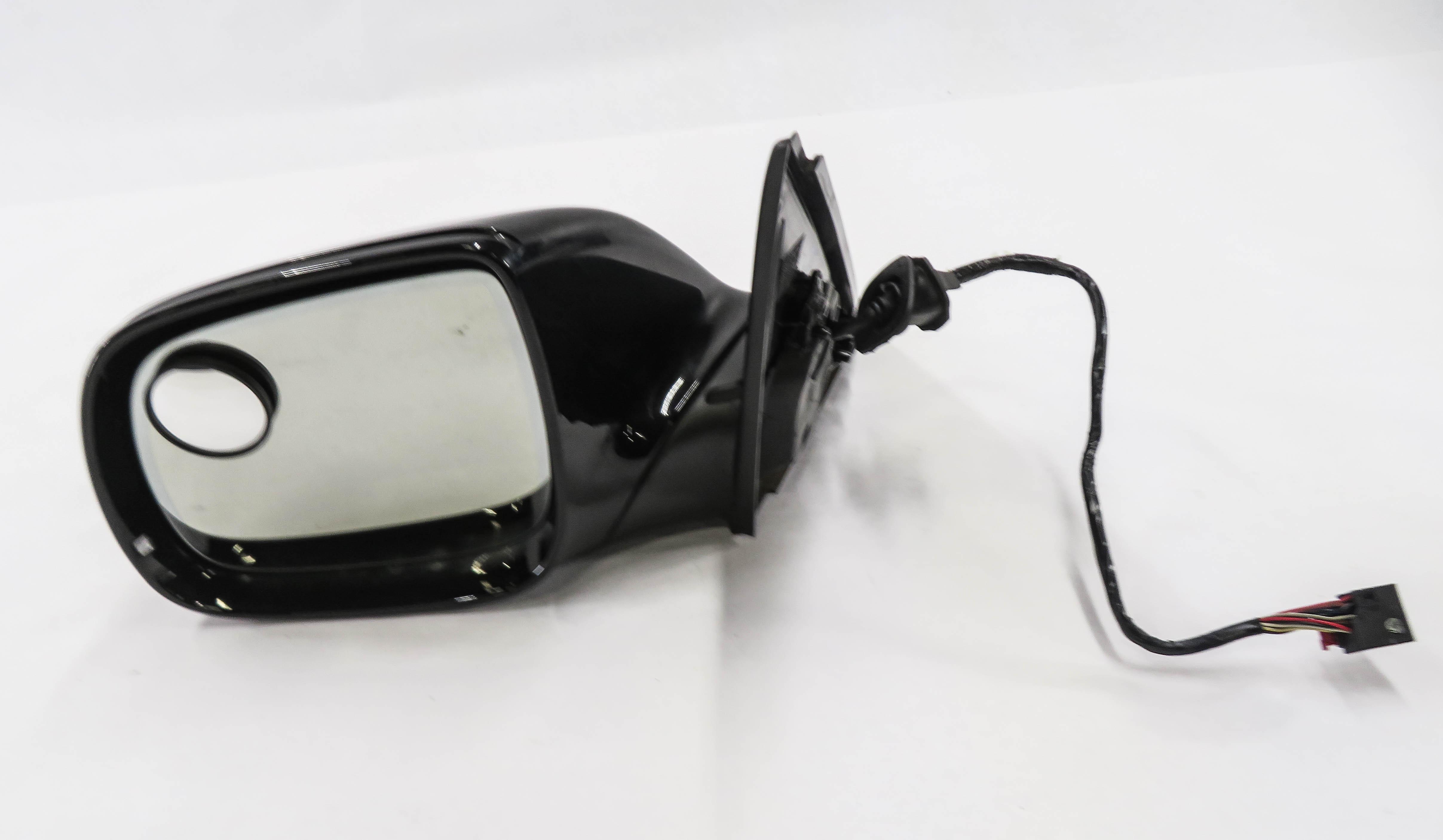 09-14 AUDI Q5 (8R) LEFT P-FOLD HEAT AUTODIM MEMORY DOOR MIRROR w/ LIGHT (BLACK) — exact item pictured