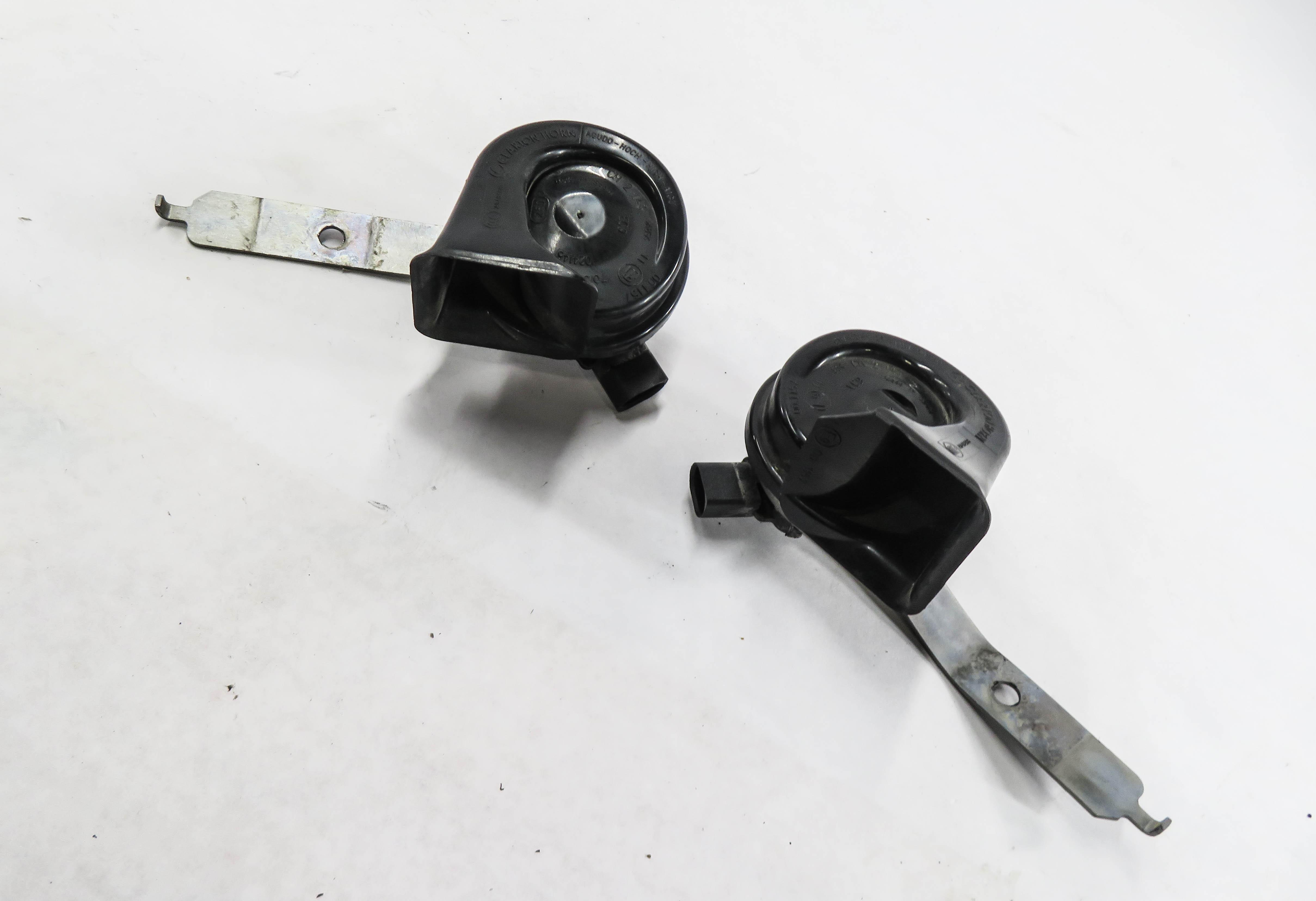 2010-2014 BMW X5 X6 (E70 E71) HIGH & LOW TONE SAFETY HORN SET — exact item pictured