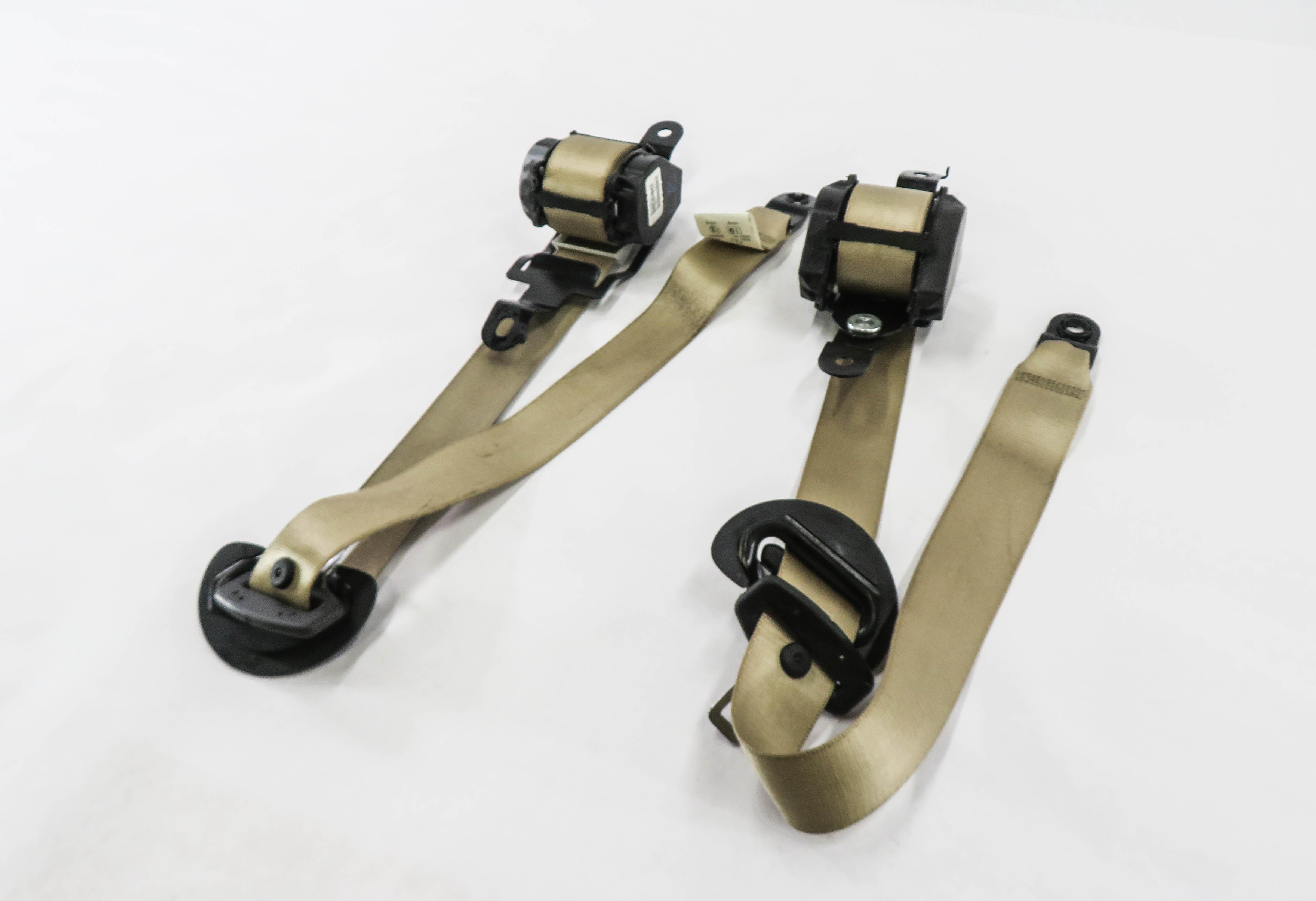 2012 BMW X5 (E70) REAR 2nd SECOND ROW SEATBELT RETRACTOR SET (BEIGE) — exact item pictured