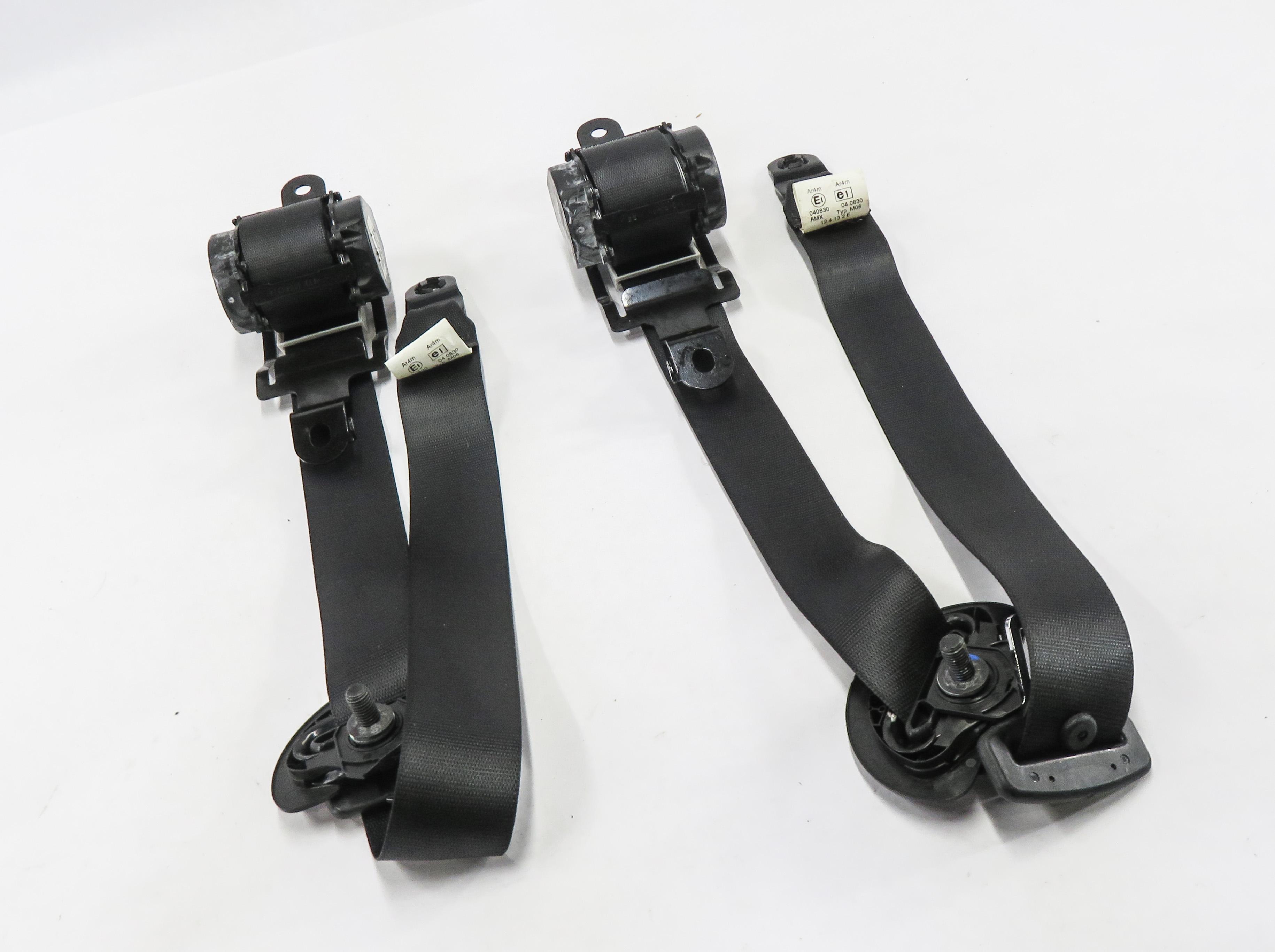 2013 BMW X5 (E70) REAR LEFT & RIGHT 2nd ROW SEATBELT RETRACTOR SET (BLACK) — exact item pictured