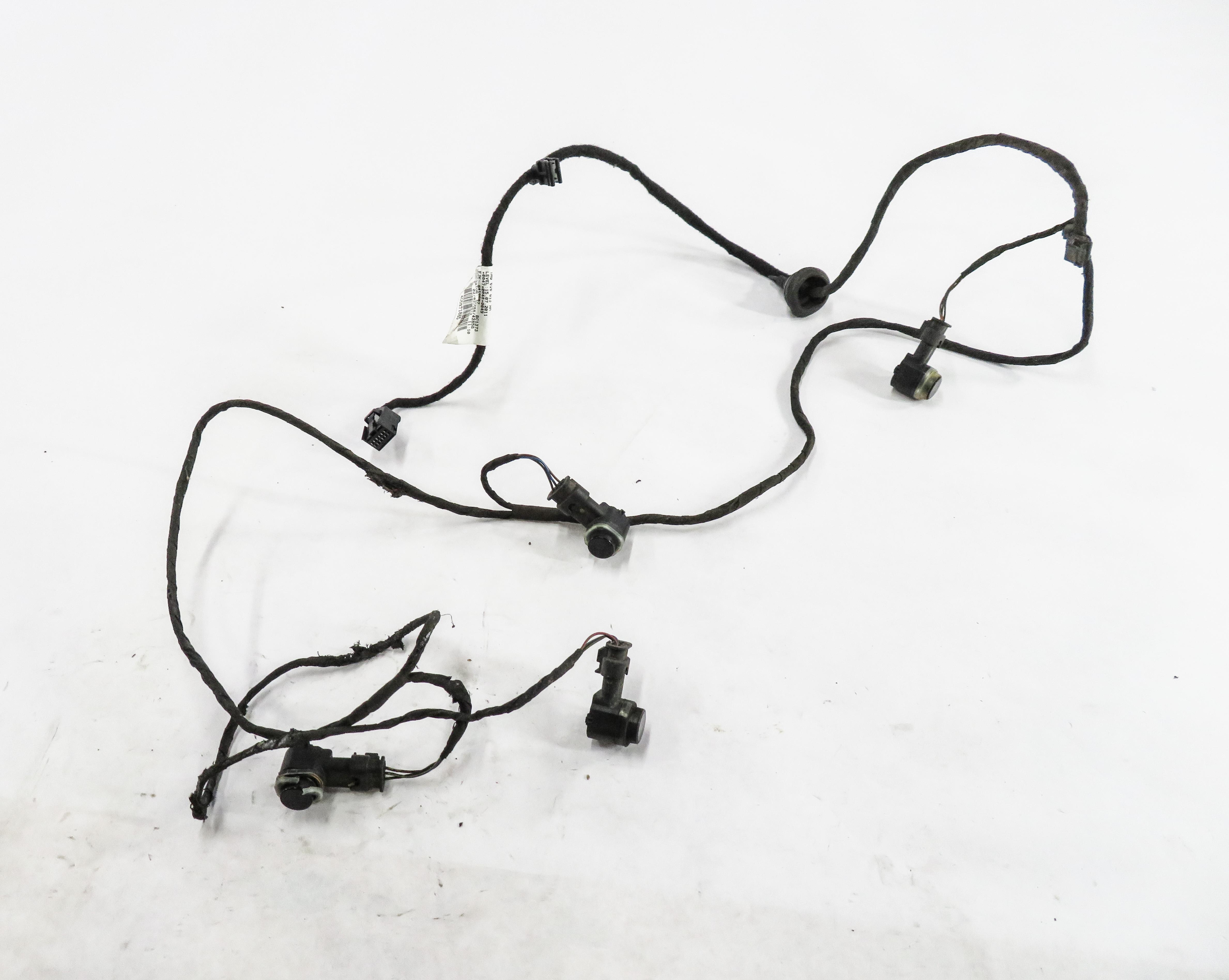 2012 AUDI A6 (C7) REAR PDC PARK DISTANCE SENSOR SET-4 w/ HARNESS (BLACK) — exact item pictured