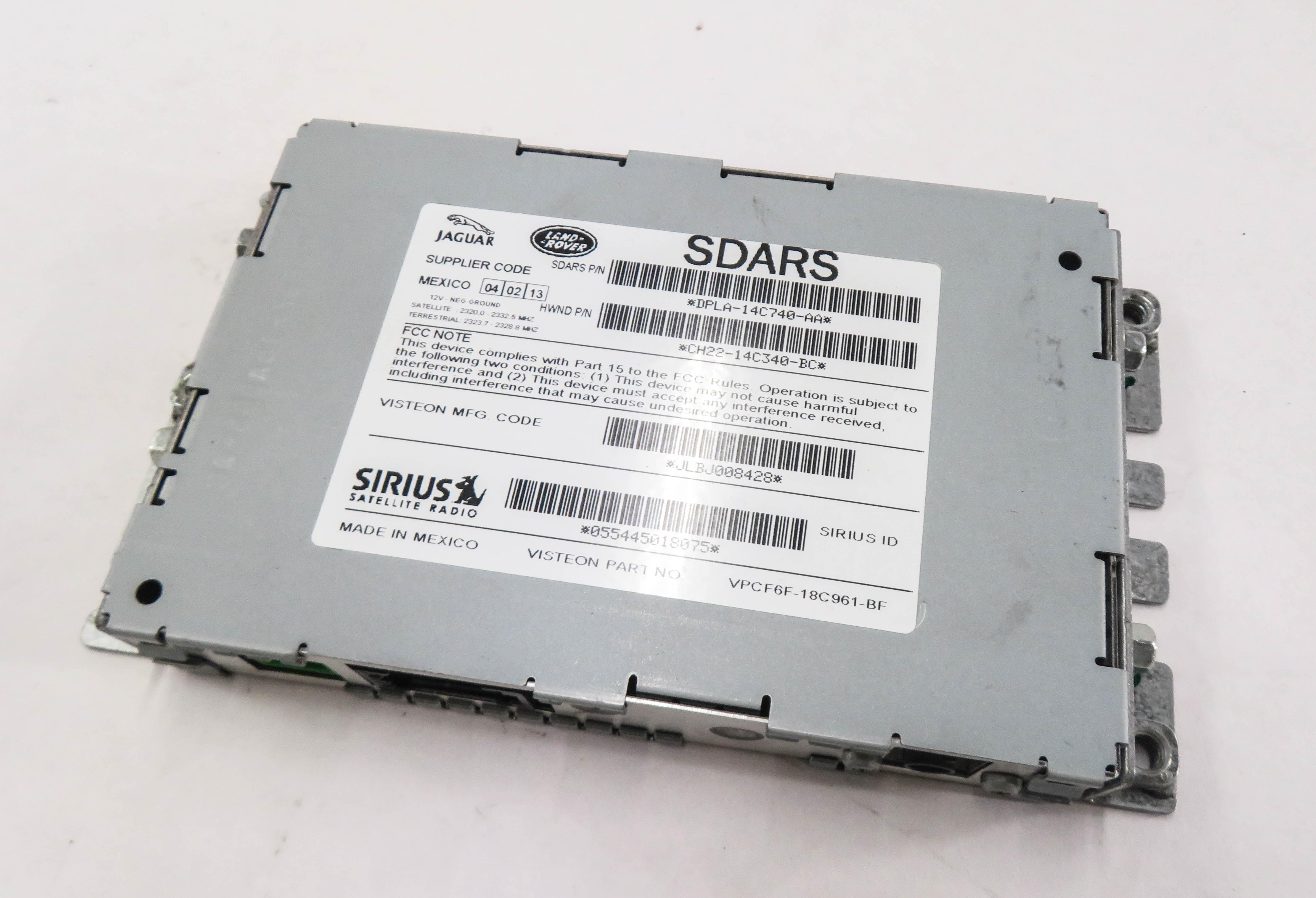 2012-2013 LR4 RANGE ROVER SPORT EVOQUE (L320 L538) SIRIUS SATELLITE RADIO MODULE — exact item pictured