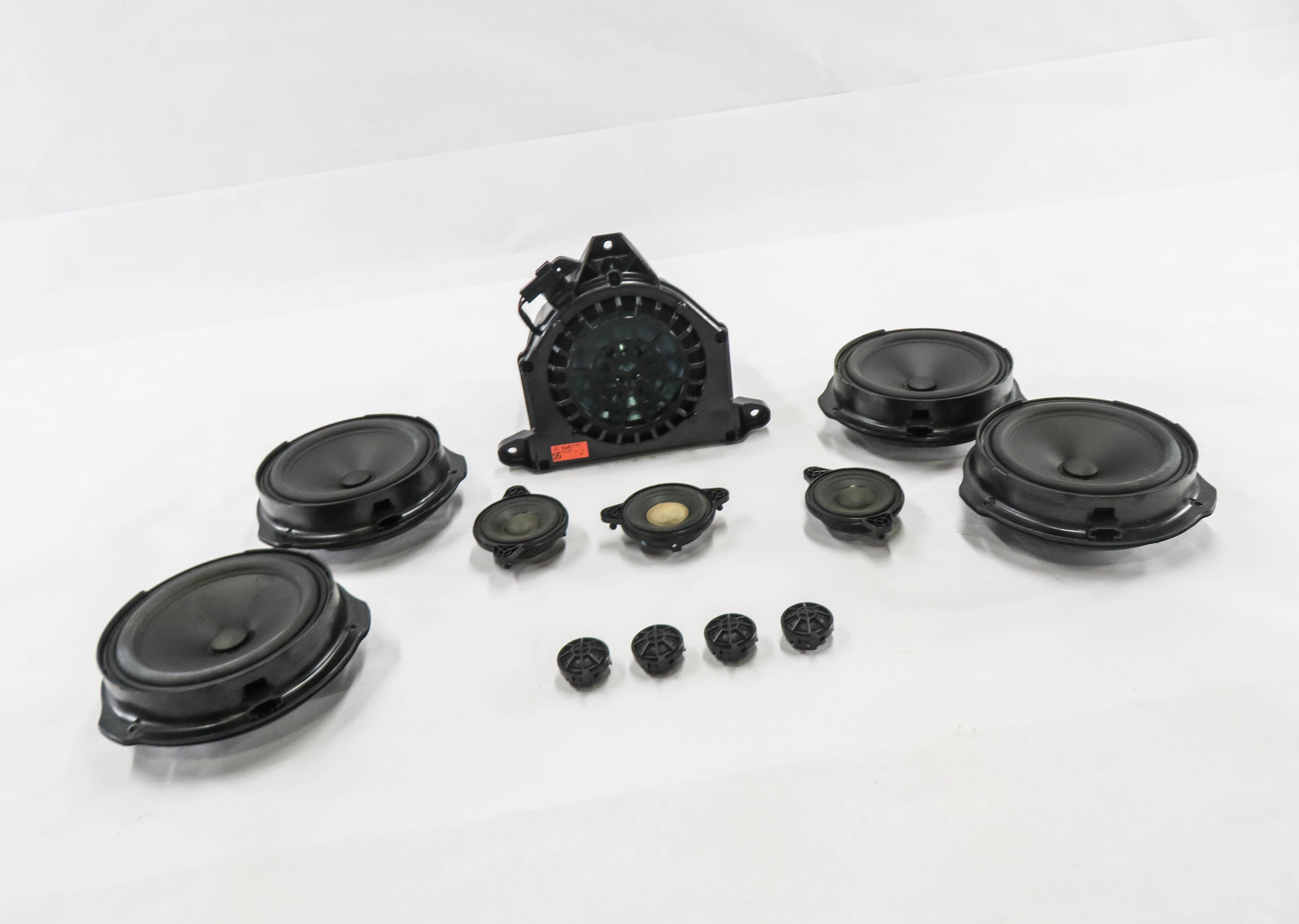 2014 MERCEDES E350 (A207) CONVERTIBLE - LOGIC 7 SUBWOOFER TWEETER SPEAKER SET — exact item pictured