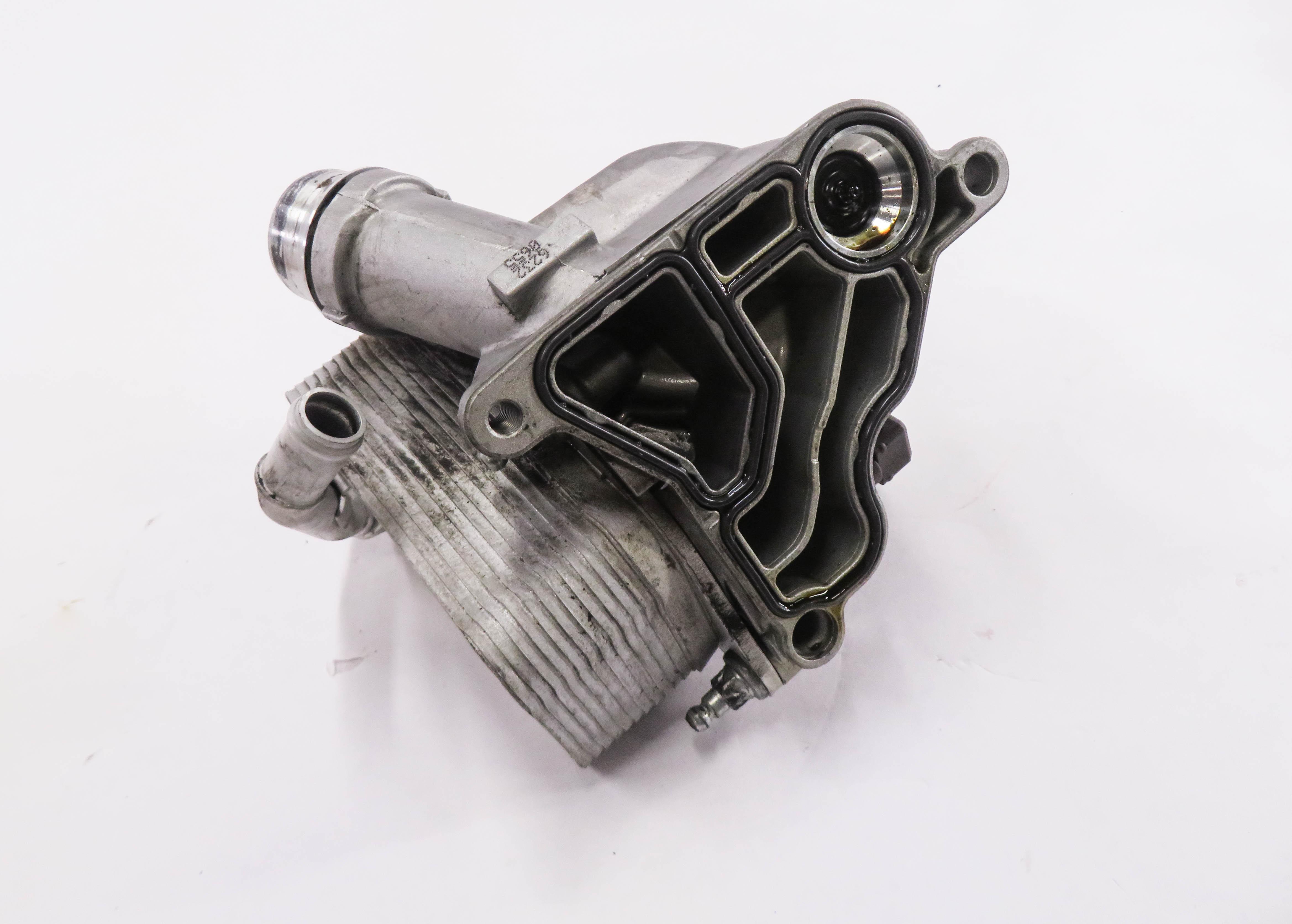 2006 BMW 550i (E60) 3.0L N52 ENGINE- OIL FILTER HOUSING COOLER w/ CAP — exact item pictured