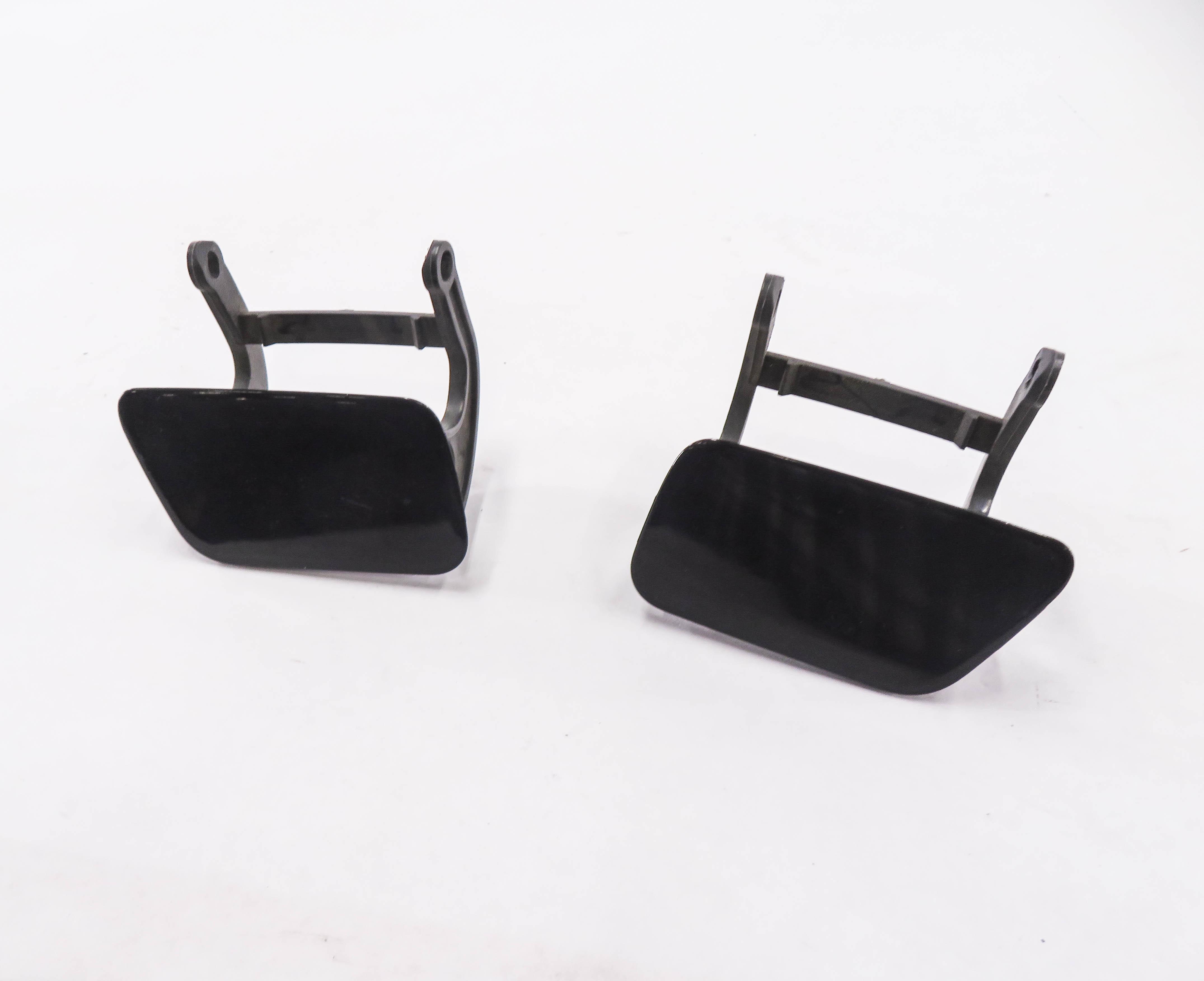 2006 BMW 550i (E60) FRONT BUMPER WASHER NOZZLE COVER SET (BLACK) — exact item pictured