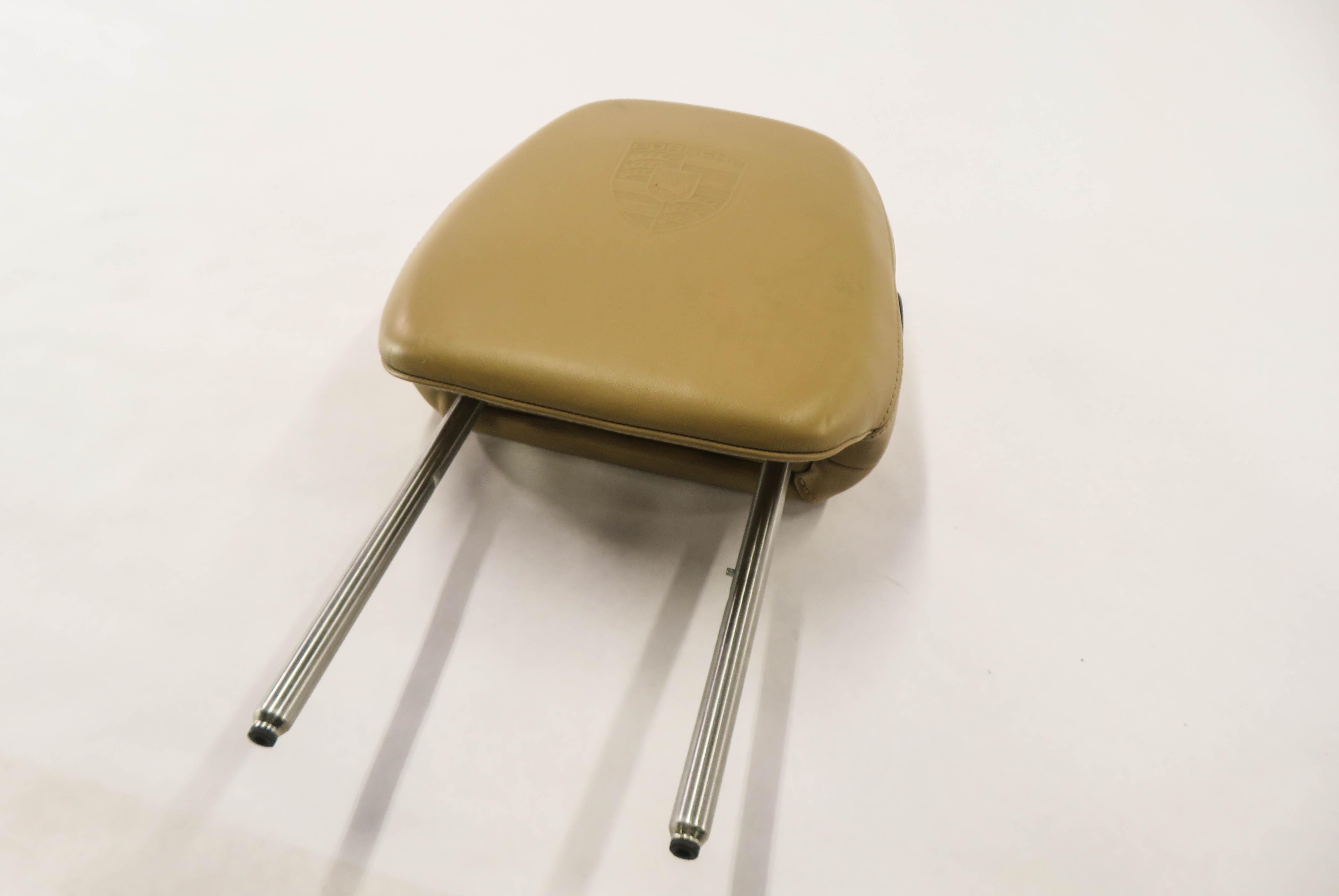 2011 PORSCHE CAYENNE (958) LEFT REAR SEAT HEADREST (EMBOSSED / LUXOR BEIGE) — exact item pictured