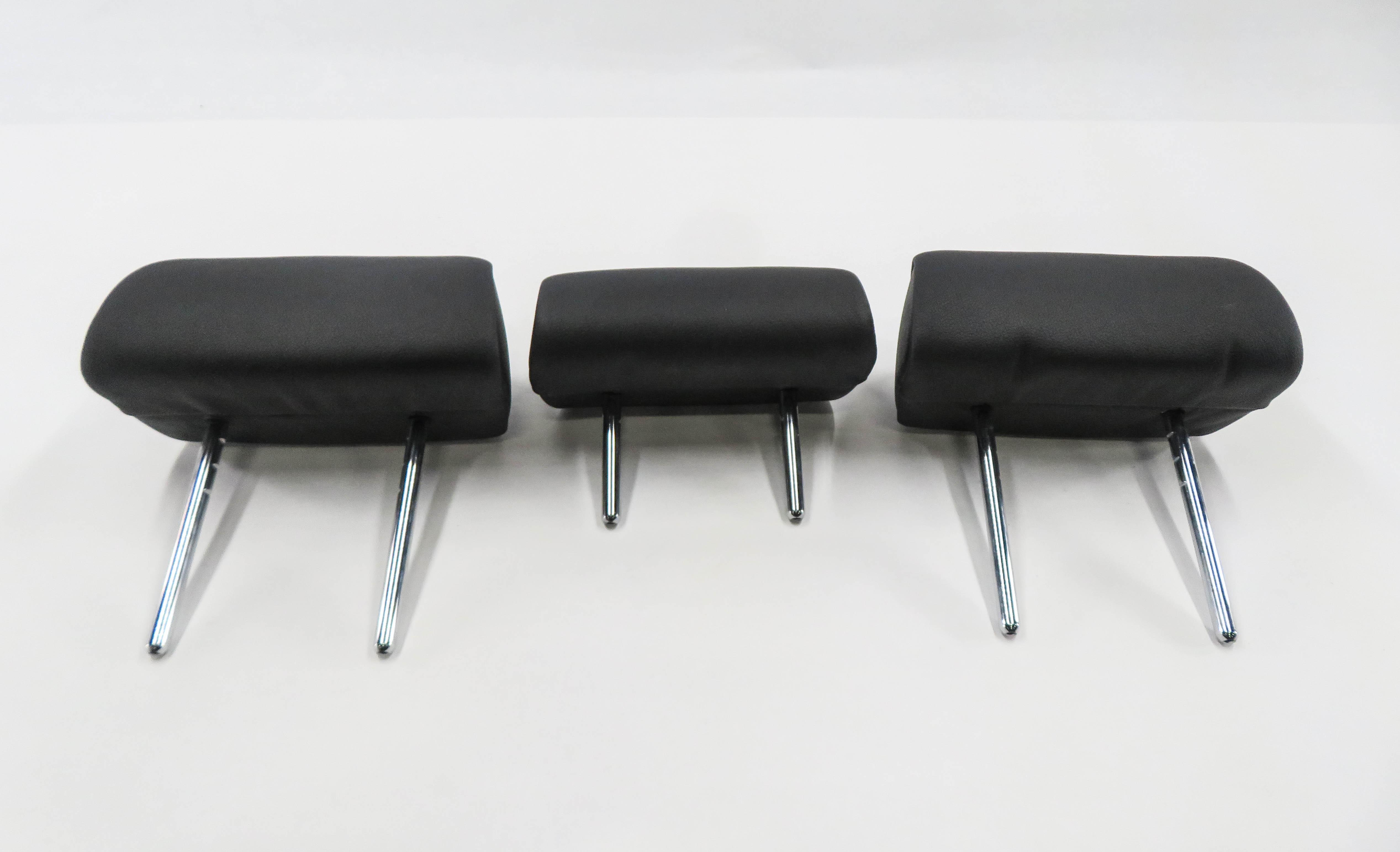 2013 BMW X5 (E70) REAR 2nd SECOND ROW SEAT HEADREST SET-3 (BLACK LEATHER LVSW) — exact item pictured