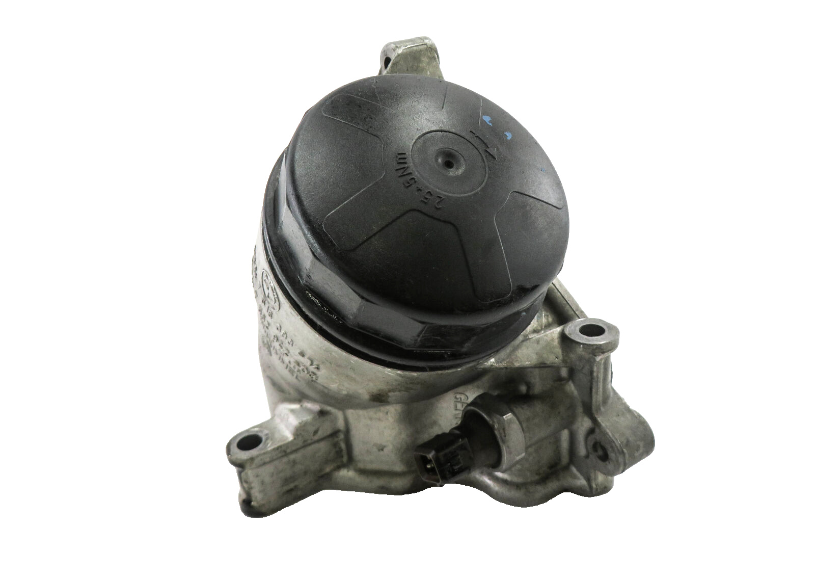 2008 BMW 335i (E90) 3.0L N54 TURBO ENGINE OIL FILTER HOUSING w/ CAP — exact item pictured