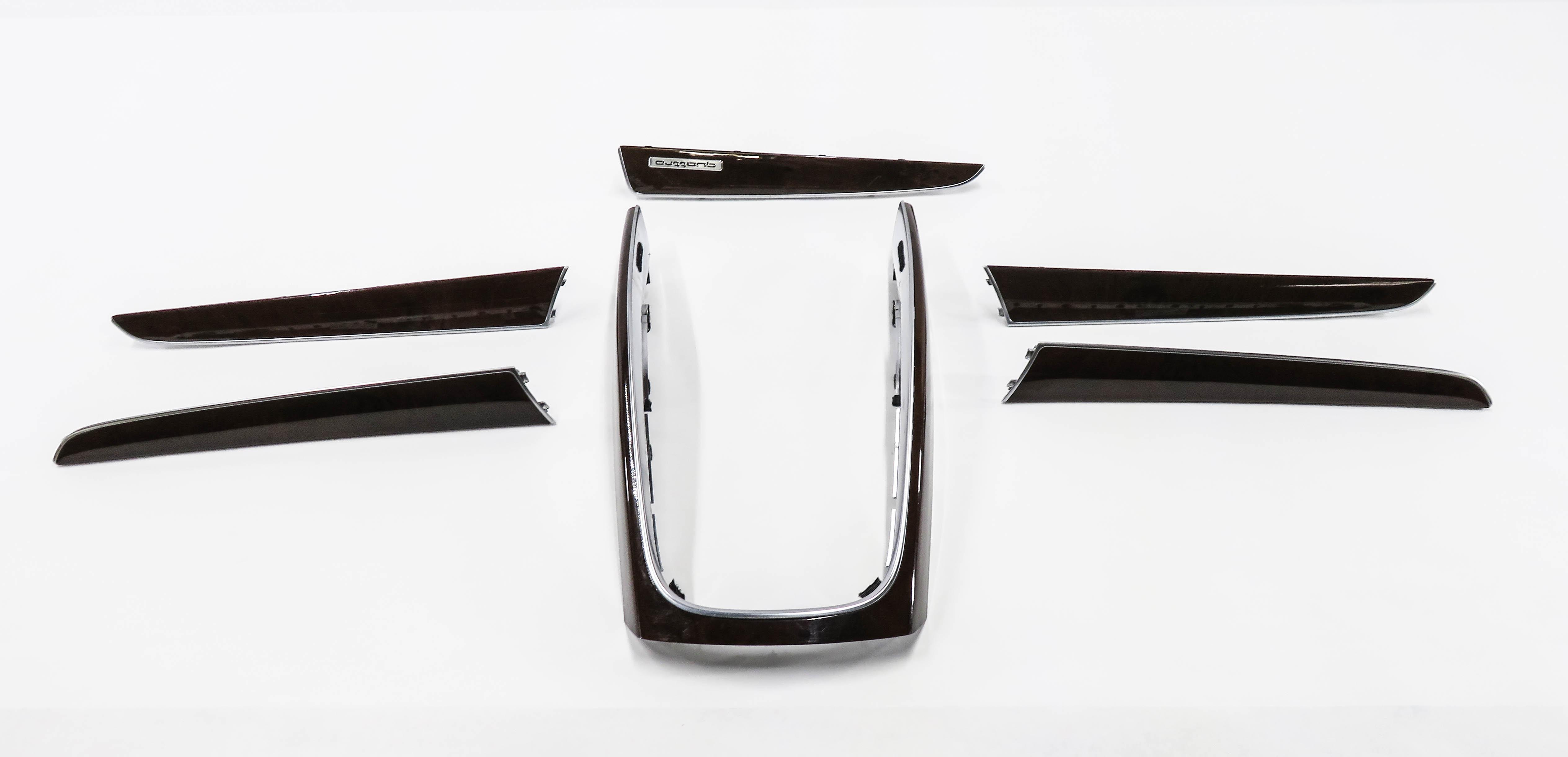 2015 AUDI Q5 (B8 8R) DASH DOOR CONSOLE TRIM PANEL SET (DARK WALNUT WOOD 5MG) — exact item pictured
