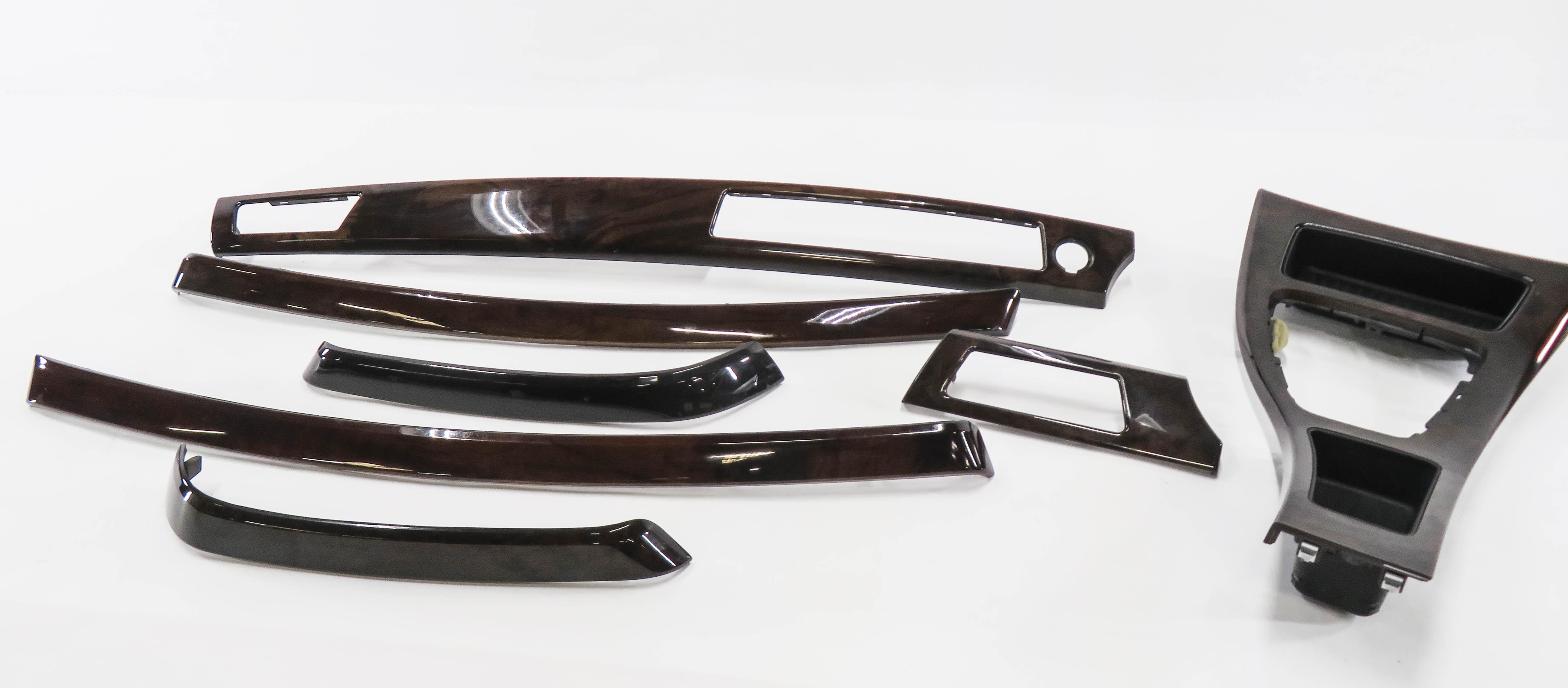 2011 BMW 335i (E90) DASH DOOR CONSOLE WOOD GRAIN TRIM SET (BURR WALNUT WOOD) — exact item pictured