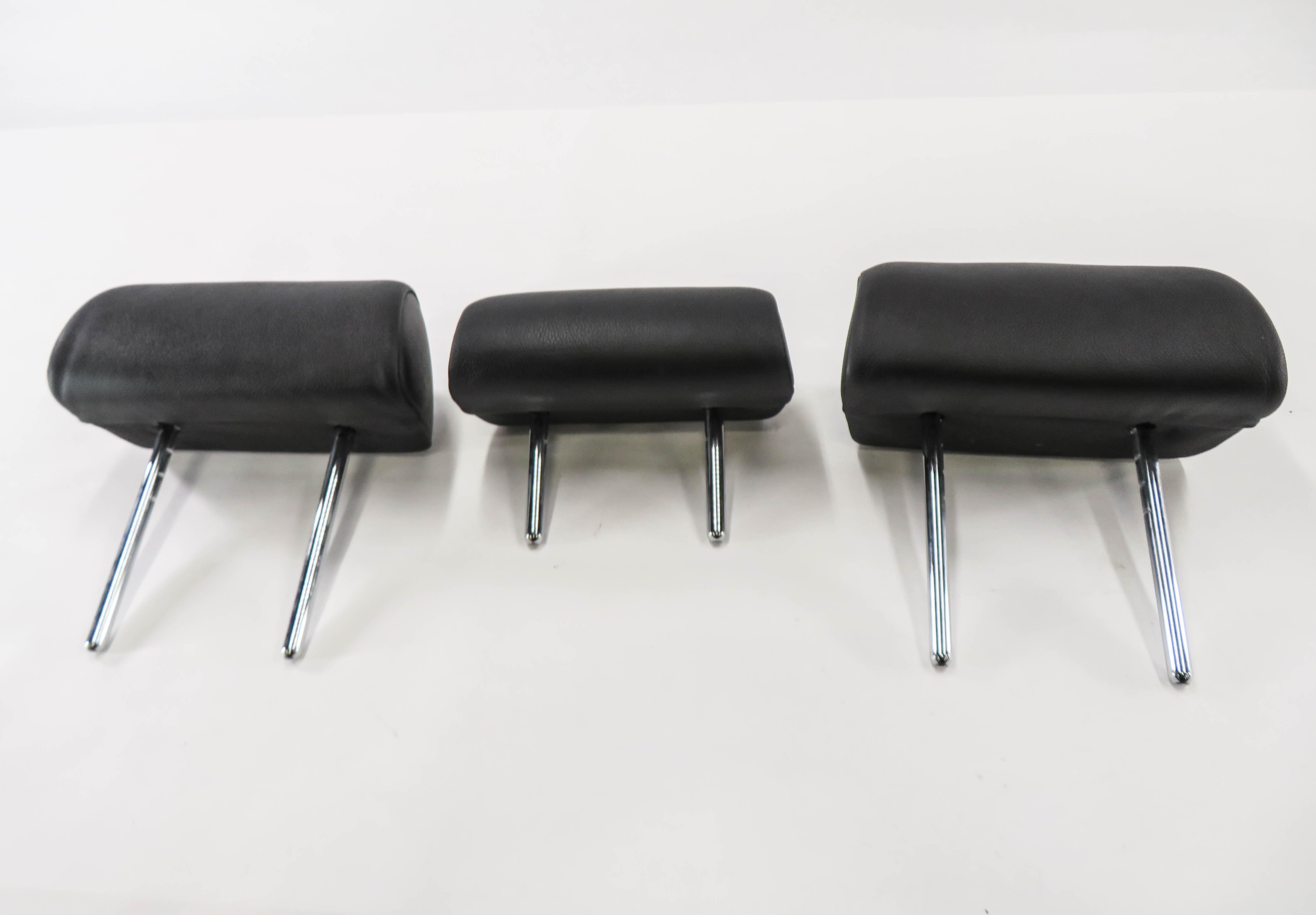 2012 BMW X5 (E70) 2nd SECOND ROW REAR SEAT HEADREST SET-3 (BLACK LEATHER) — exact item pictured