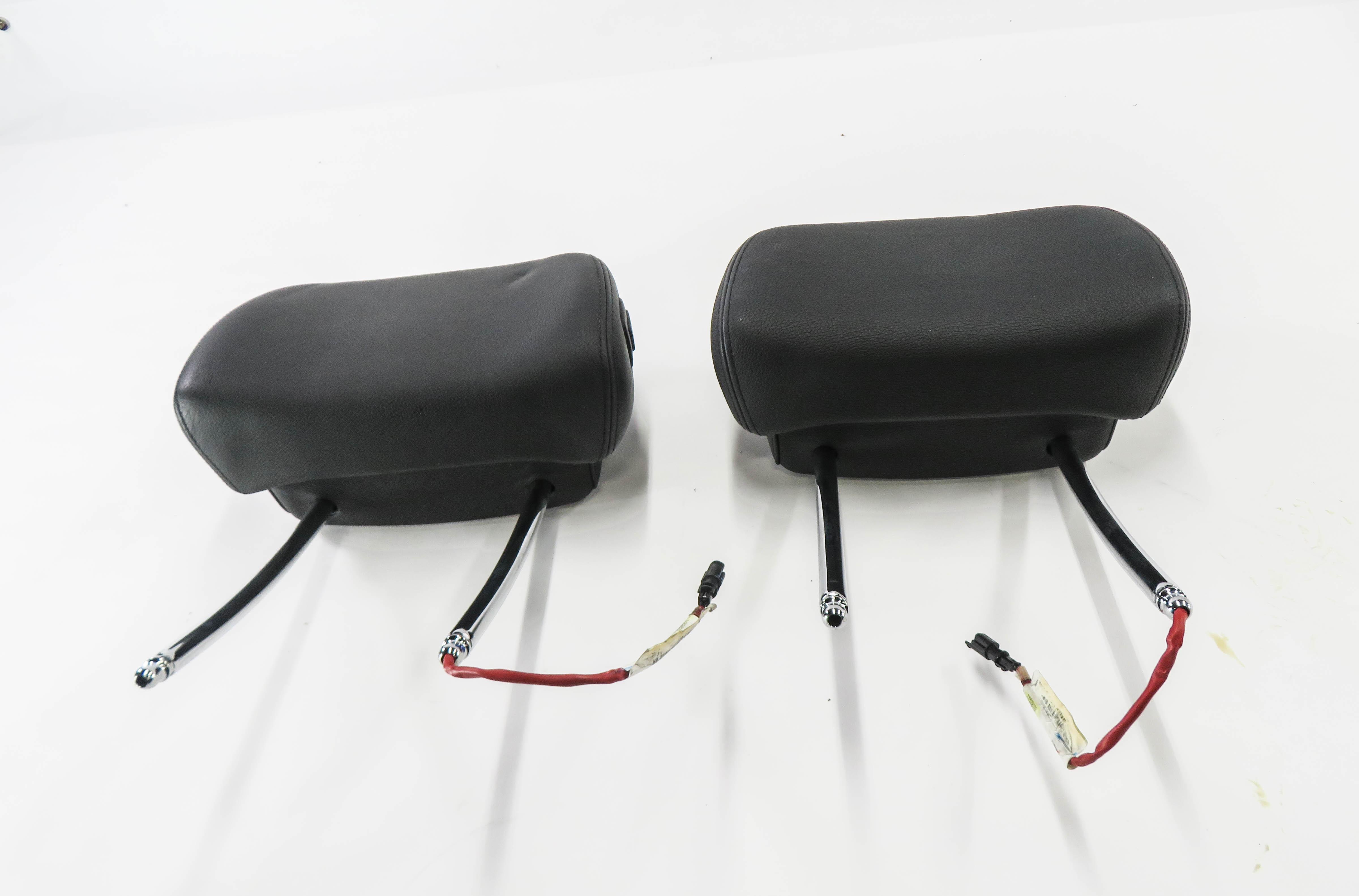 2009 BMW X5 (E70) FRONT LEFT & RIGHT SEAT HEADREST SET (BLACK NEVADA LEATHER) — exact item pictured