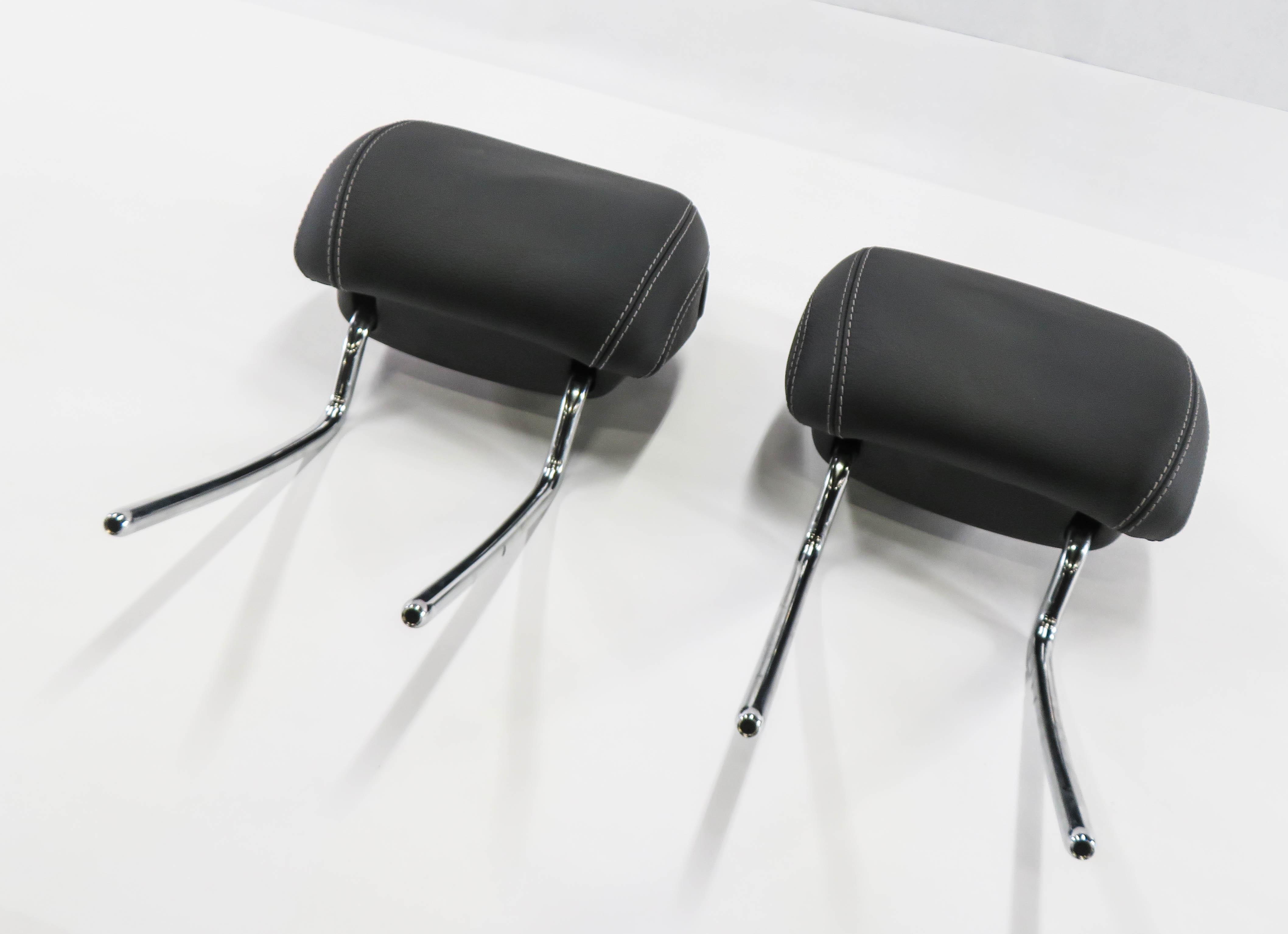 2014 MERCEDES GL550 (X166) FRONT LEFT & RIGHT SEAT HEADREST SET (BLACK LEATHER) — exact item pictured