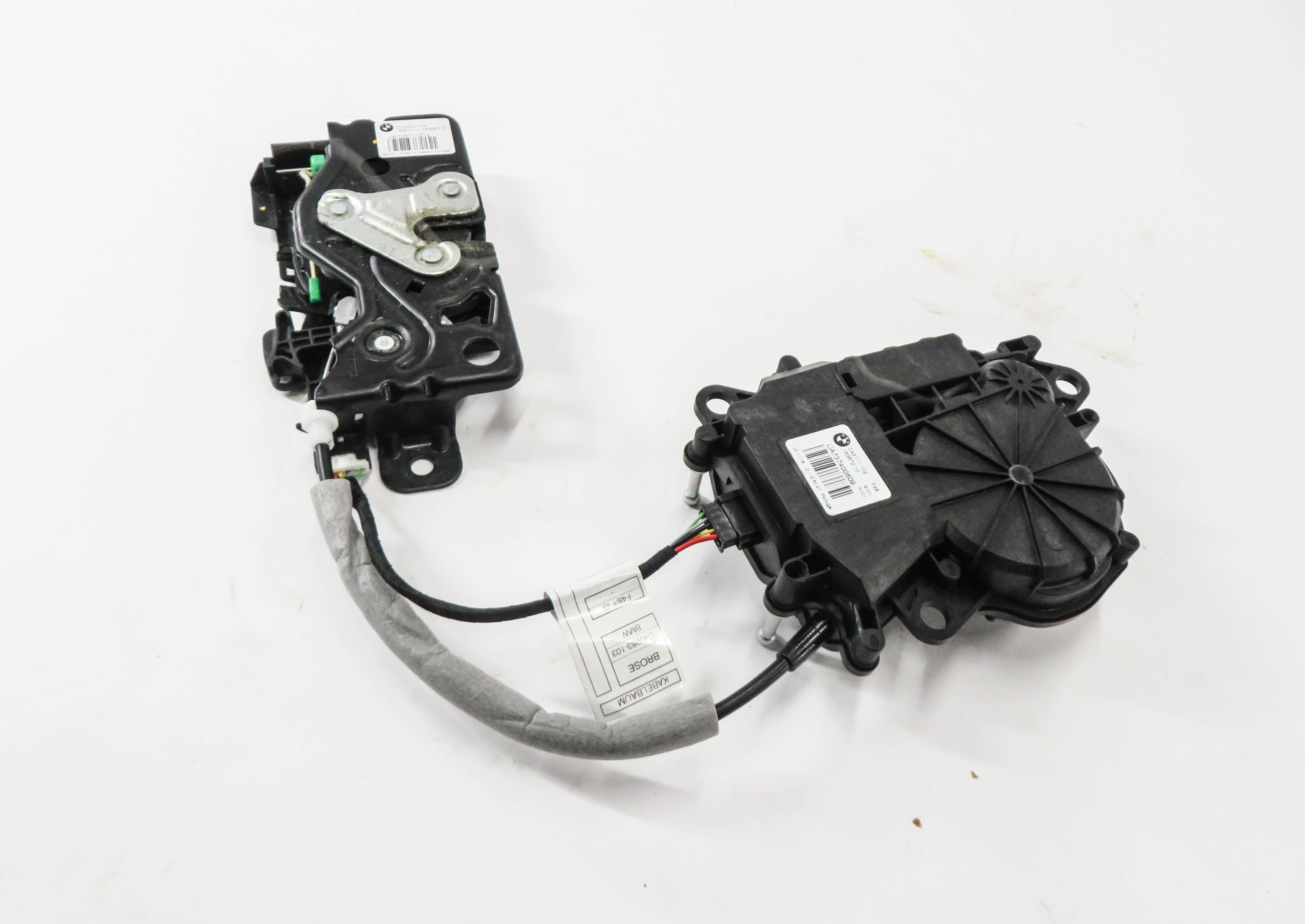 2016-2021 BMW X1 (F48) REAR TRUNK LOCK LATCH ACTUATOR w/ CLOSE ASSIST MOTOR — exact item pictured
