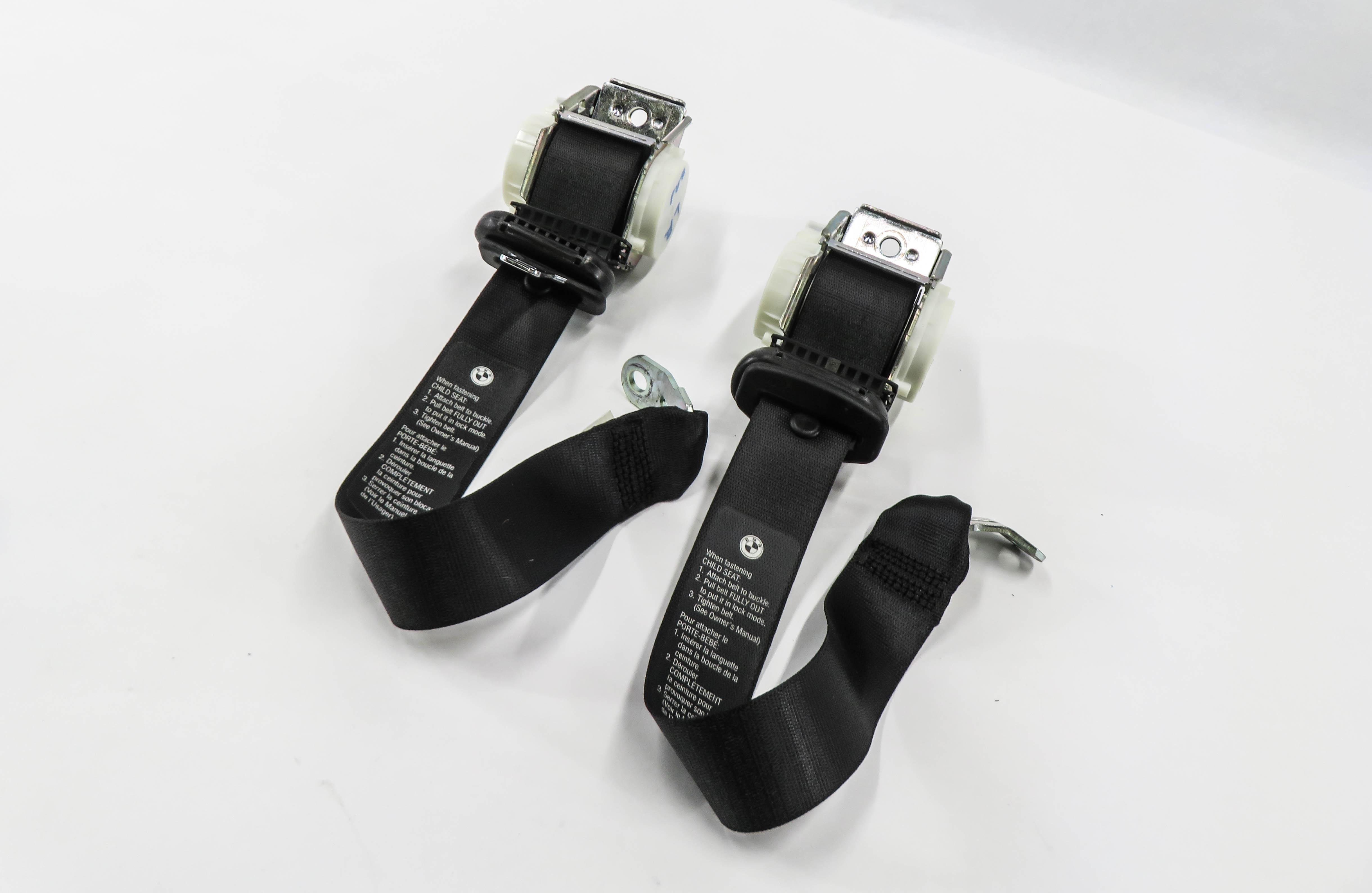 2006 BMW M6 ///M (E63) LEFT & RIGHT REAR SEAT SEATBELT RETRACTOR SET-2 (BLACK) — exact item pictured