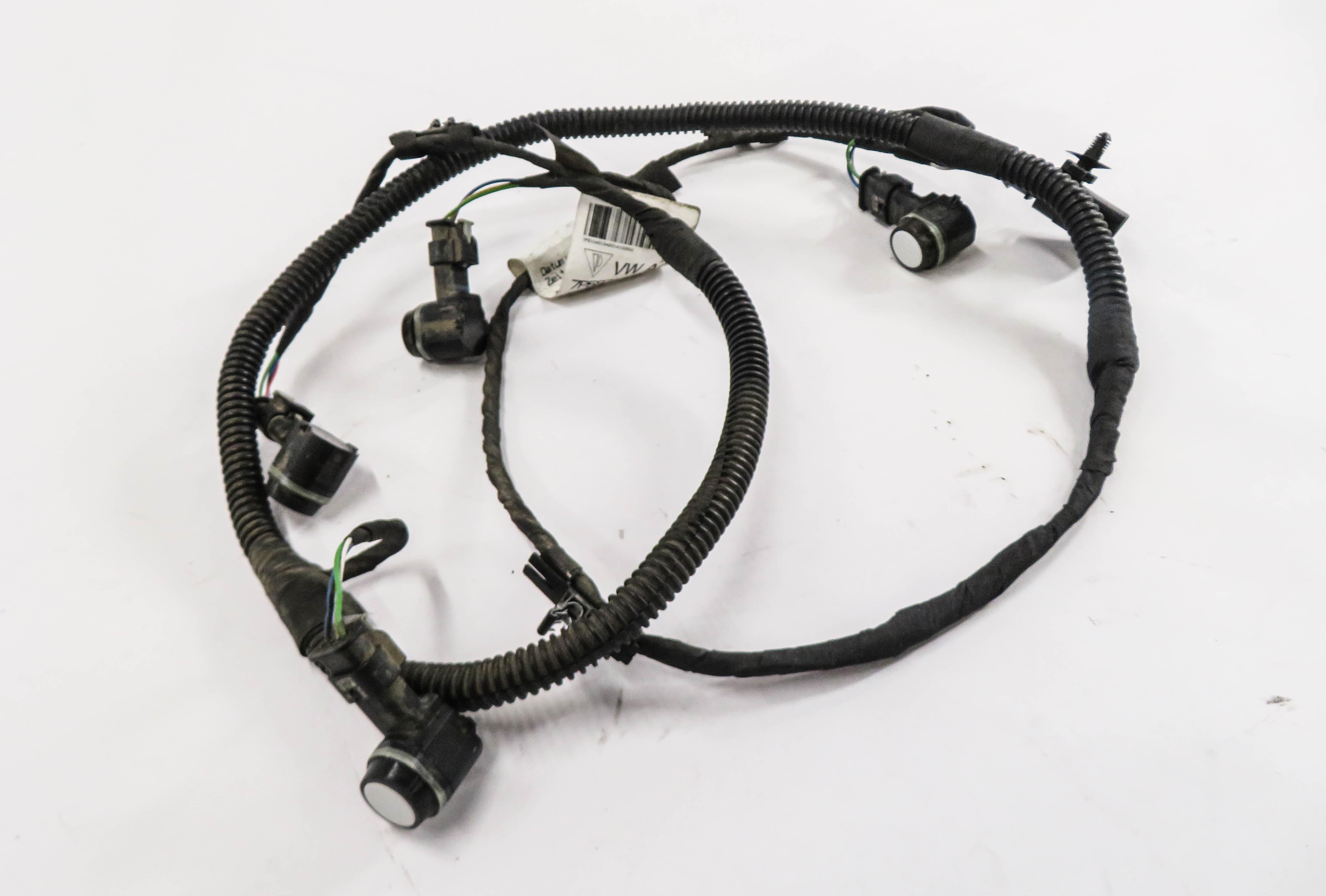 2014 PORSCHE CAYENNE (958) REAR PDC PARK DISTANCE SENSOR SET w/ HARNESS (WHITE) — exact item pictured
