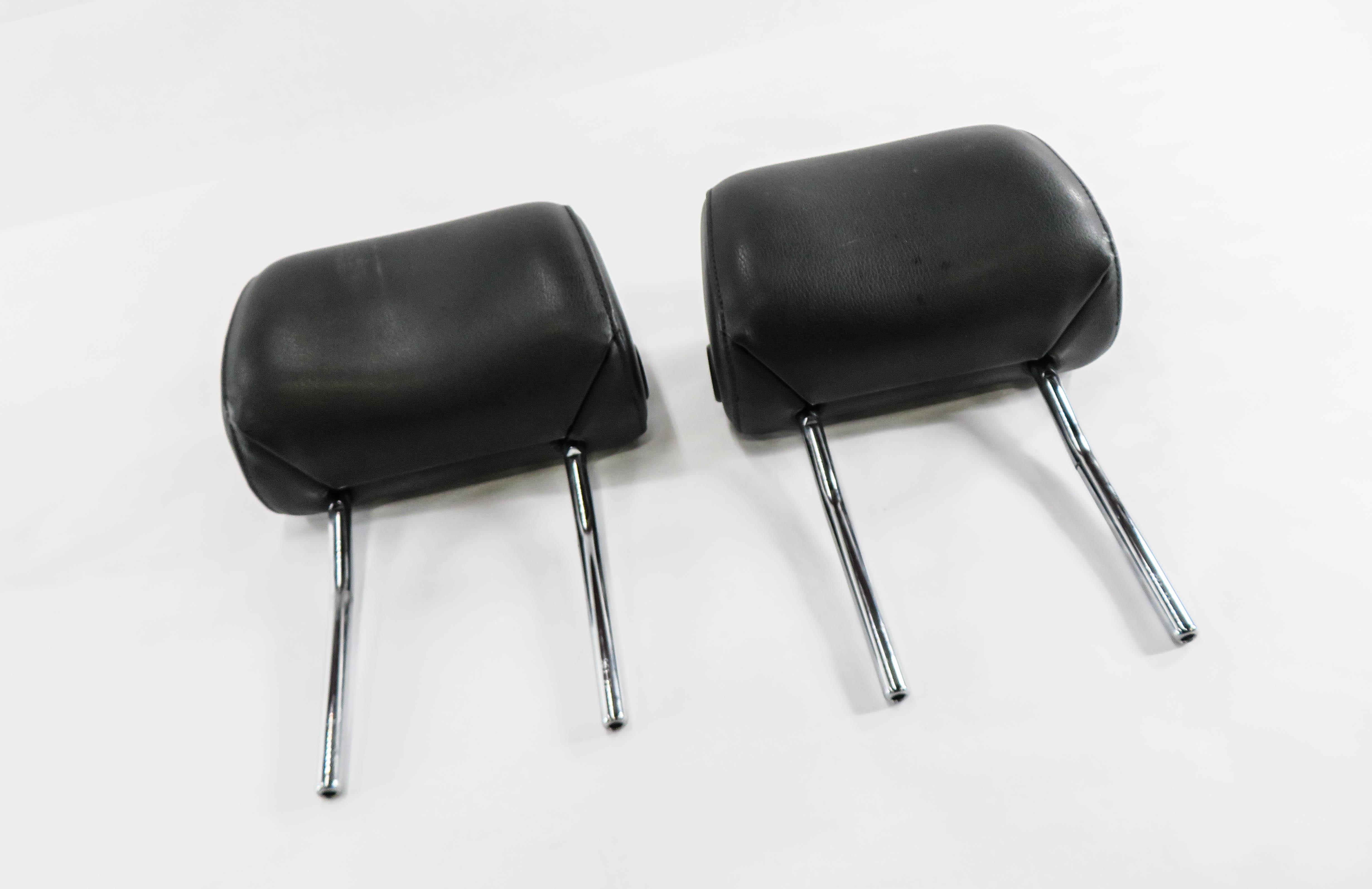 2012 AUDI Q7 (4L) FRONT LEFT & RIGHT SEAT HEADREST SET-2 (BLACK LEATHER) — exact item pictured