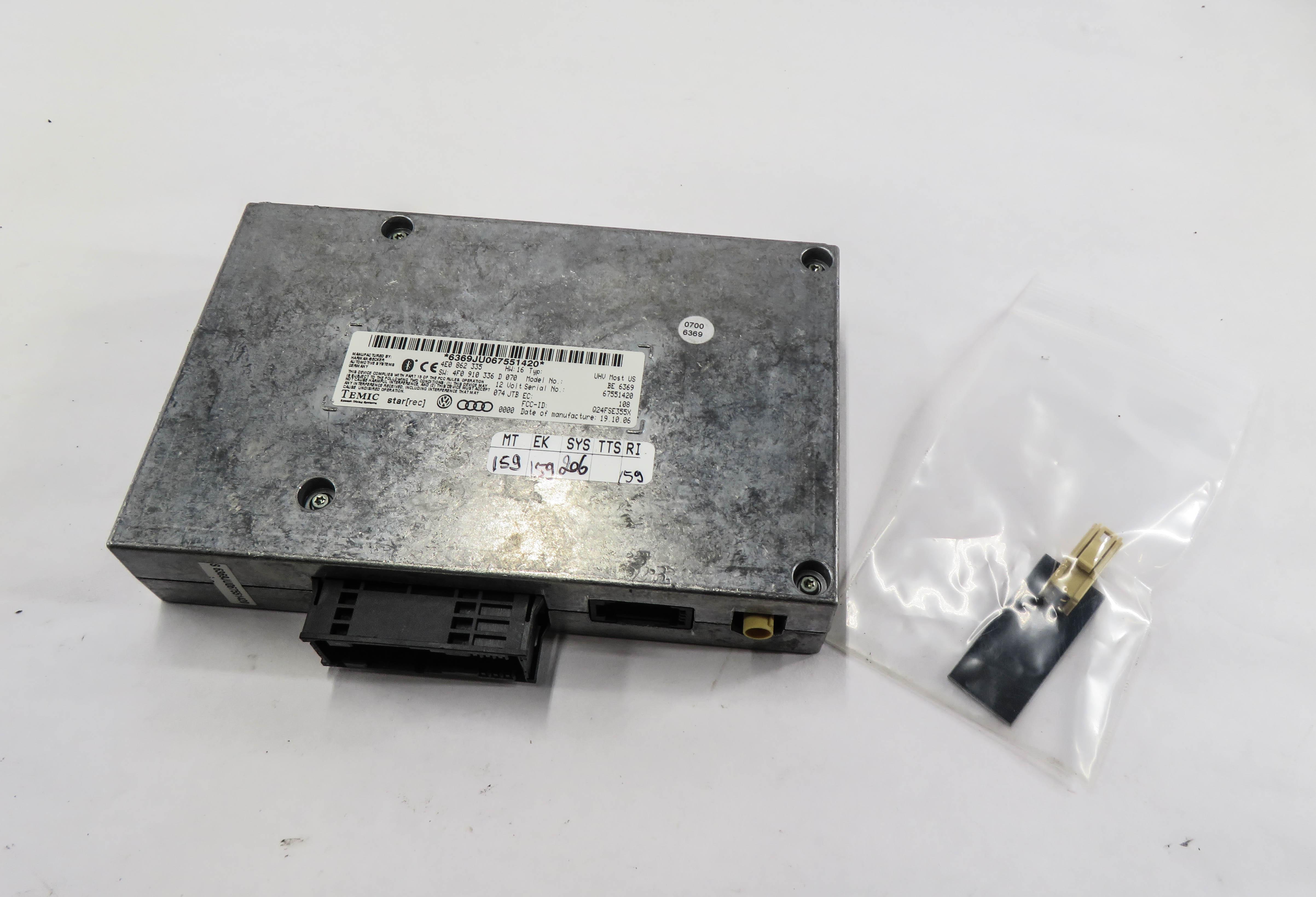 2007 AUDI Q7 (4L) BLUETOOTH TELEMATICS COMMUNICATION CONTROL MODULE — exact item pictured