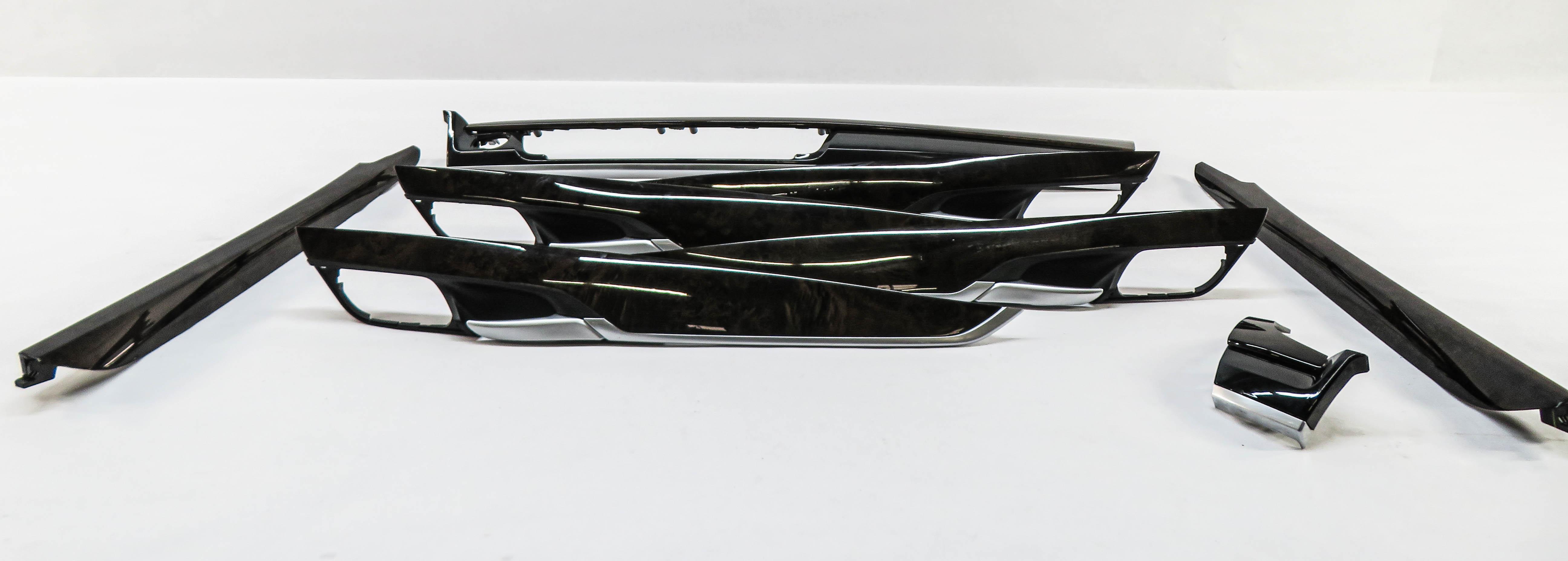 2015 BMW X5 (F15) DASH DOOR CONSOLE WOOD GRAIN TRIM SET (FINE POPLAR WOOD) — exact item pictured