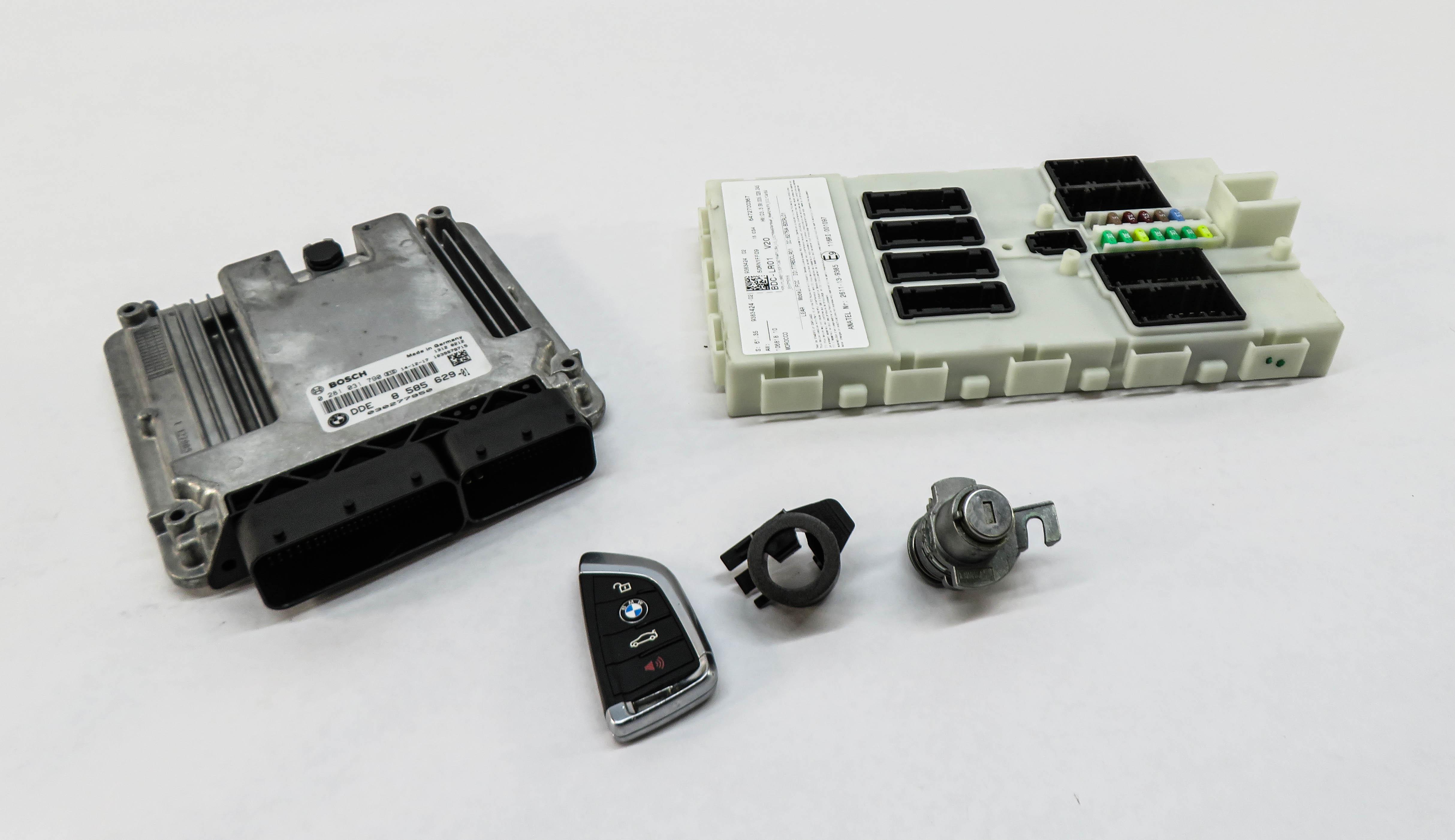2015 BMW X5 (F15) 3.0L N57T DIESEL ENGINE DDE DME BCM IMMOBILIZER MODULE KEY SET — exact item pictured