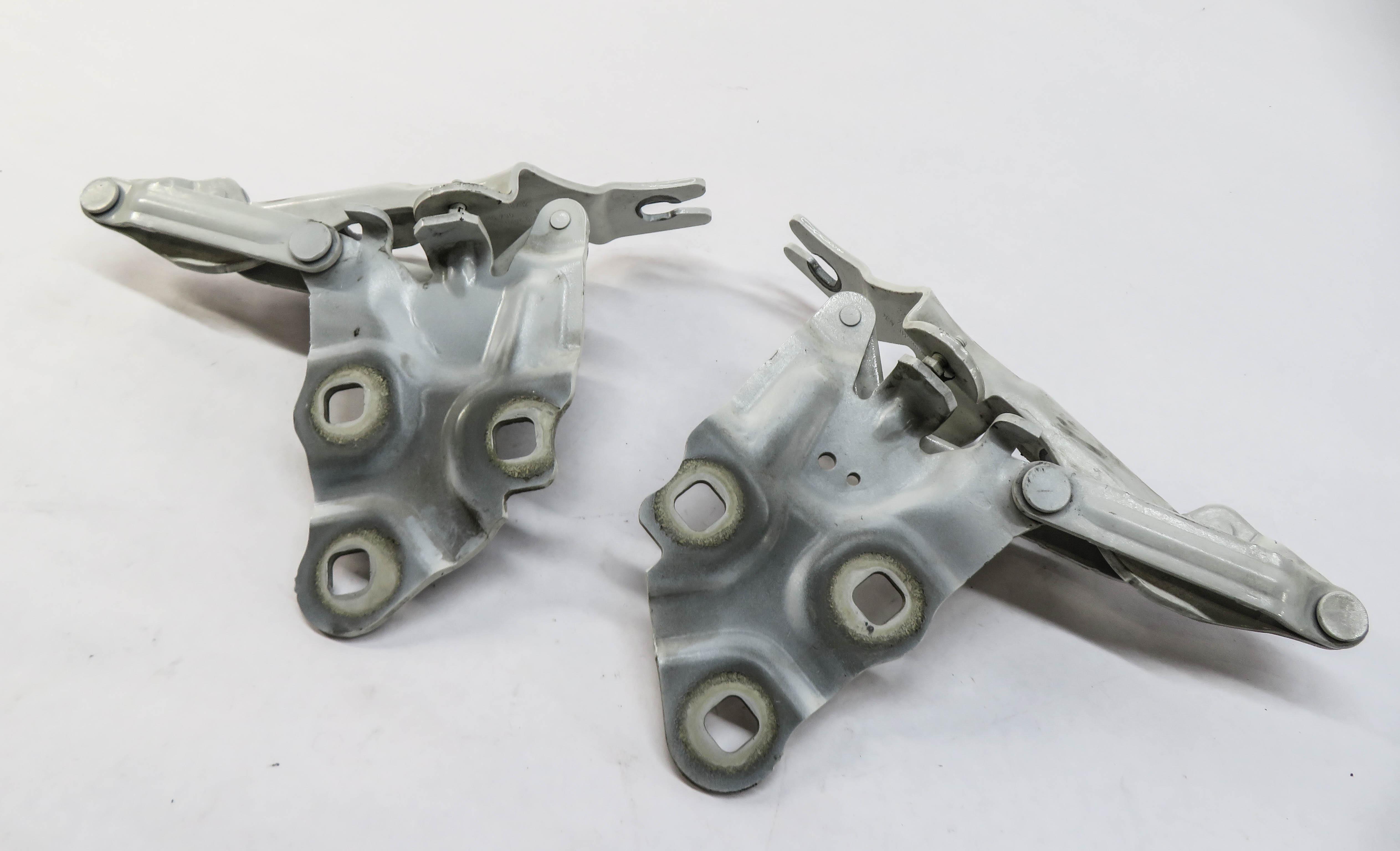 2011-2018 BMW X3 X4 (F25 F26) FRONT LEFT & RIGHT HOOD HINGE SET-2 (ALPINE WHITE) — exact item pictured