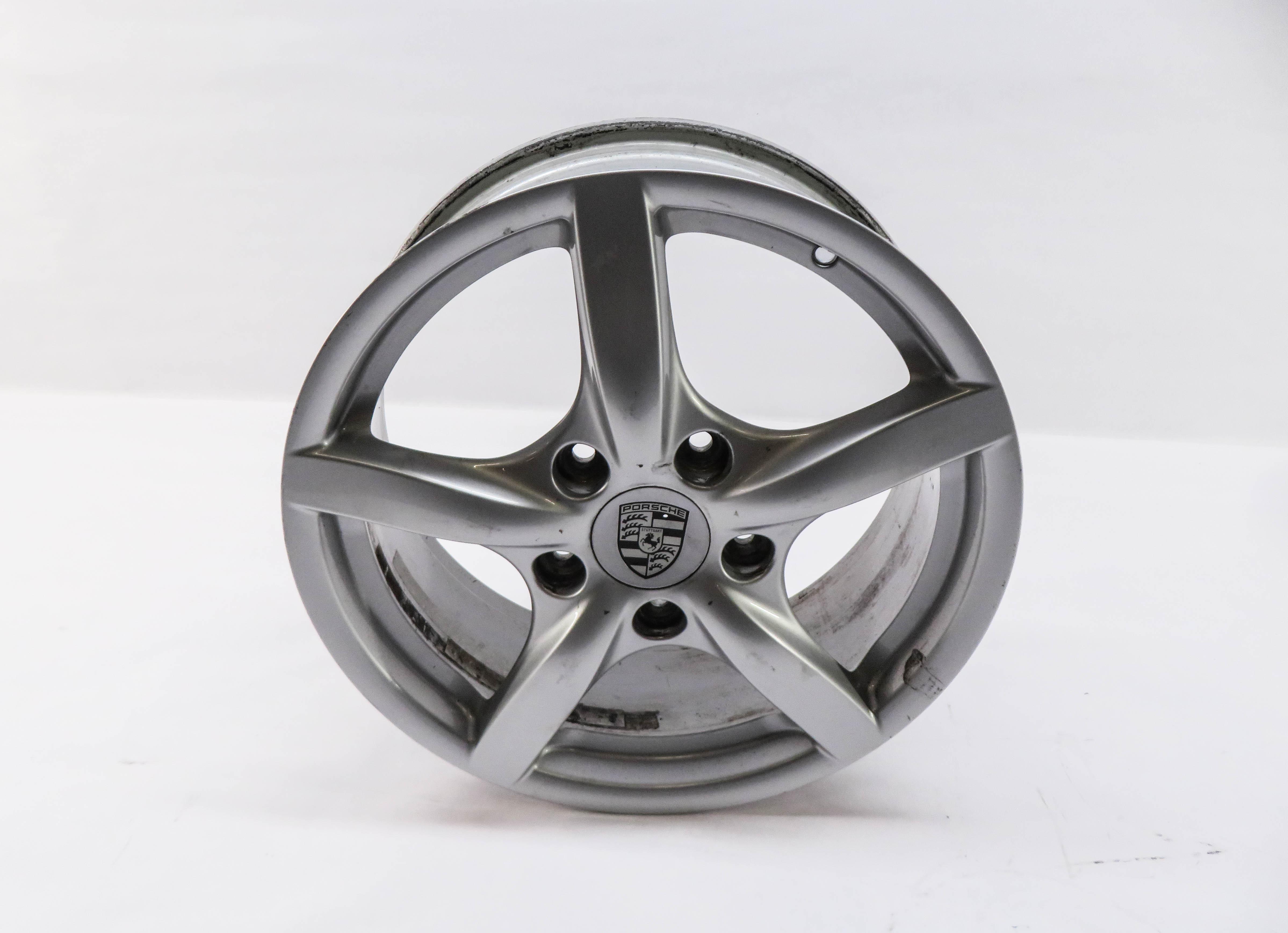 2009-2012 PORSCHE CAYMAN (987) 17x7 ALUMINUM ALLOY 5-SPOKE WHEEL RIM — exact item pictured