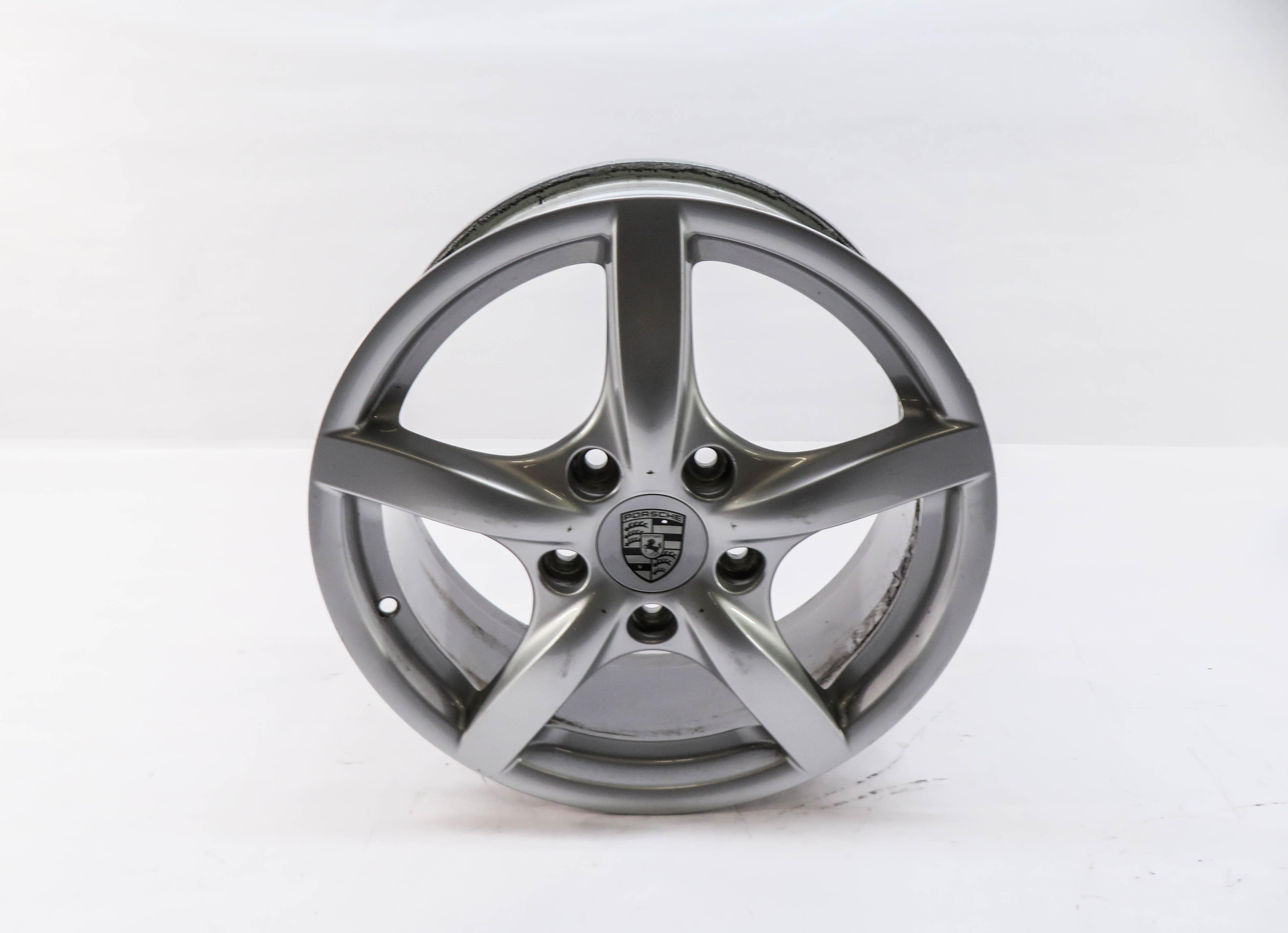2009-2012 PORSCHE CAYMAN (987) 17x7 ALUMINUM ALLOY 5-SPOKE WHEEL RIM — exact item pictured