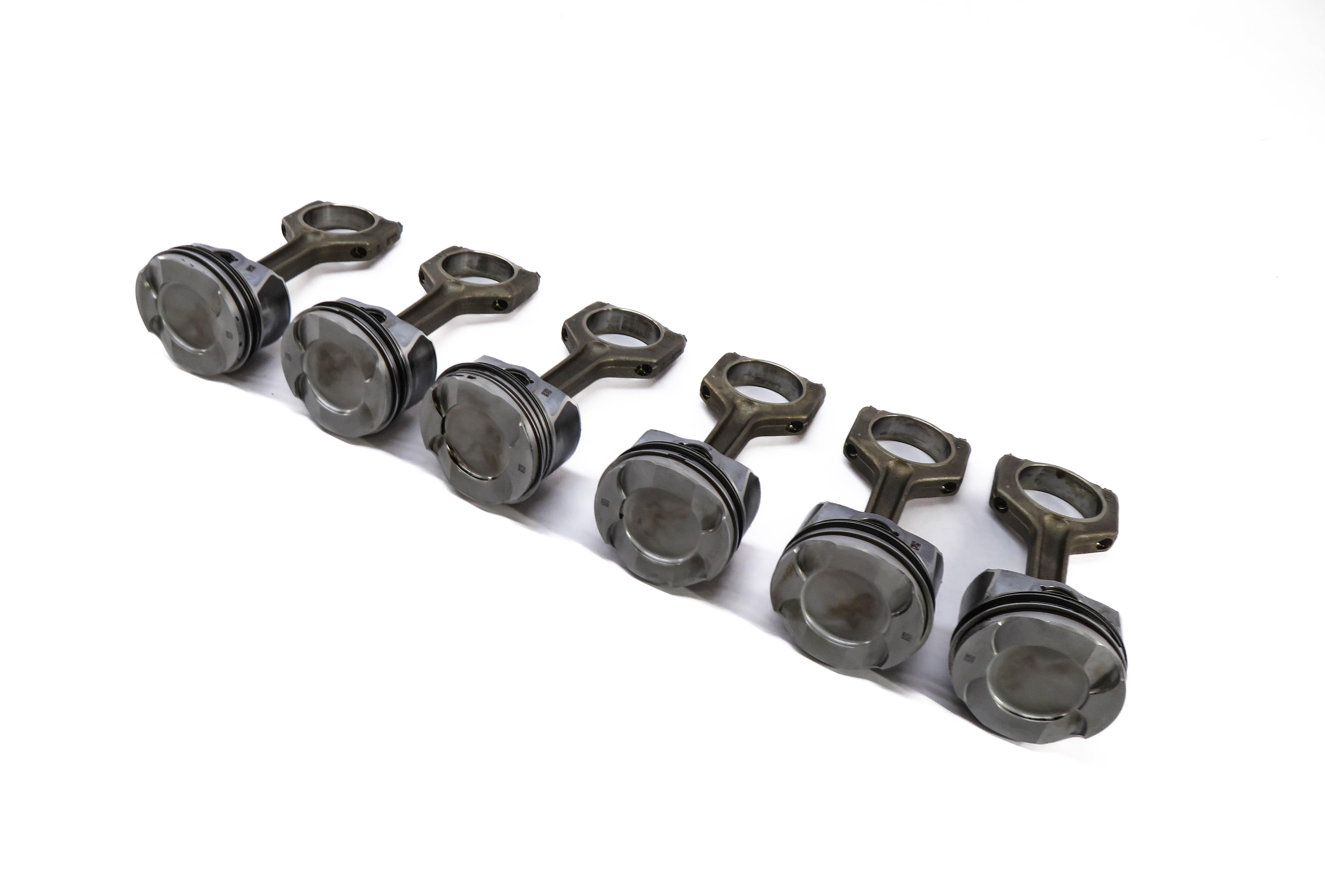 2010-2014 BMW 1/3/4/5/6/7/X1/X3/X5/X6 3.0L N55 TURBO ENGINE PISTON & ROD SET-6 — exact item pictured
