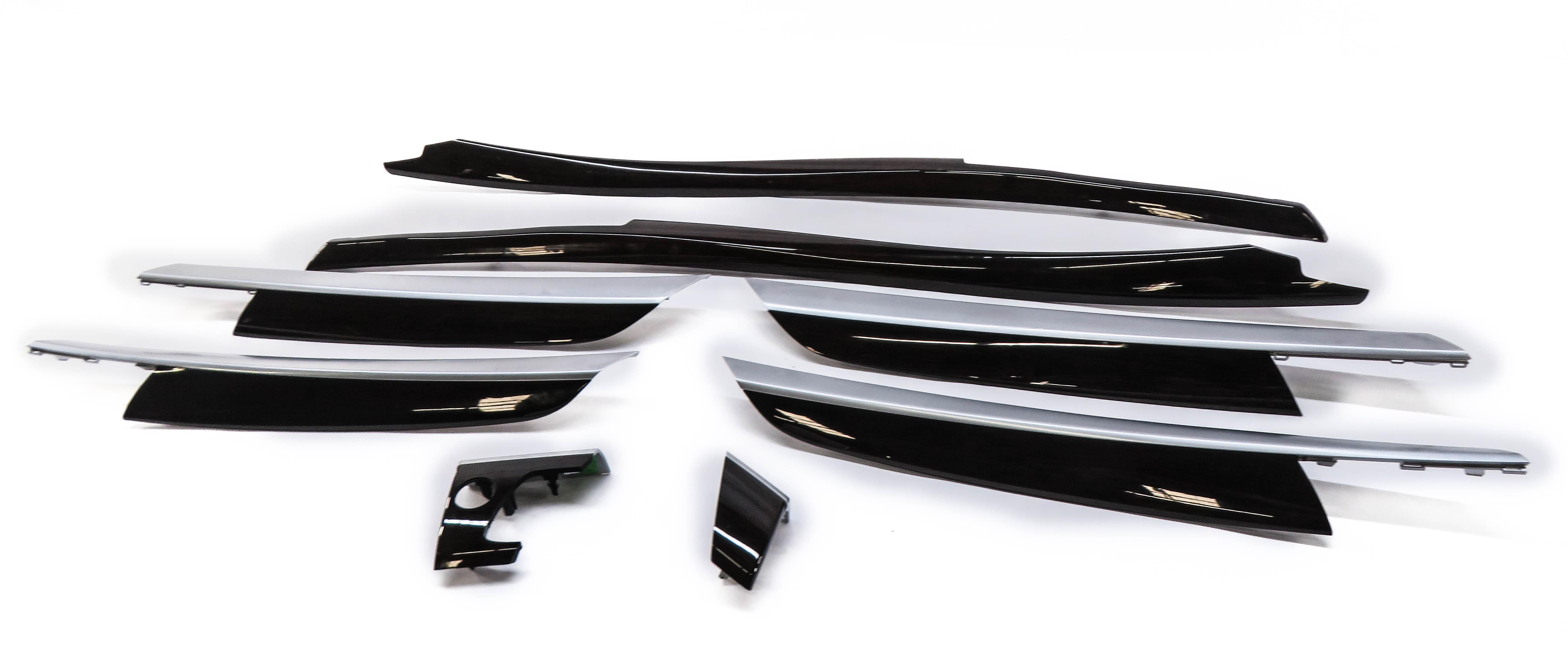 2013 BMW X6 (E71) DASH DOOR CONSOLE WOOD GRAIN TRIM SET (DARK GRAIN BAMBOO) — exact item pictured
