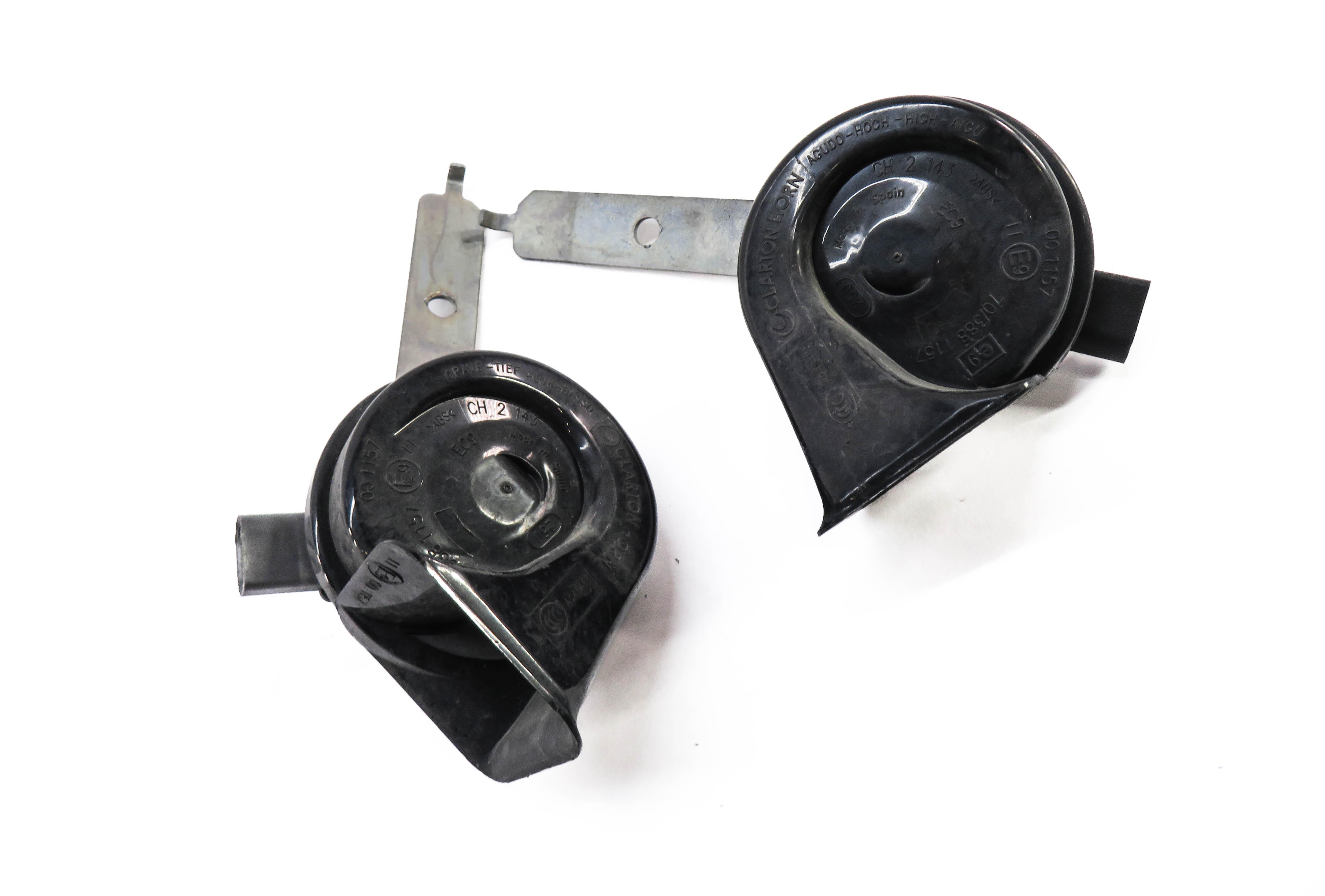 2010-2013 BMW X5 X6 (E70 E71) EMERGENCY HIGH & LOW TONE SAFETY HORN SET-2 — exact item pictured