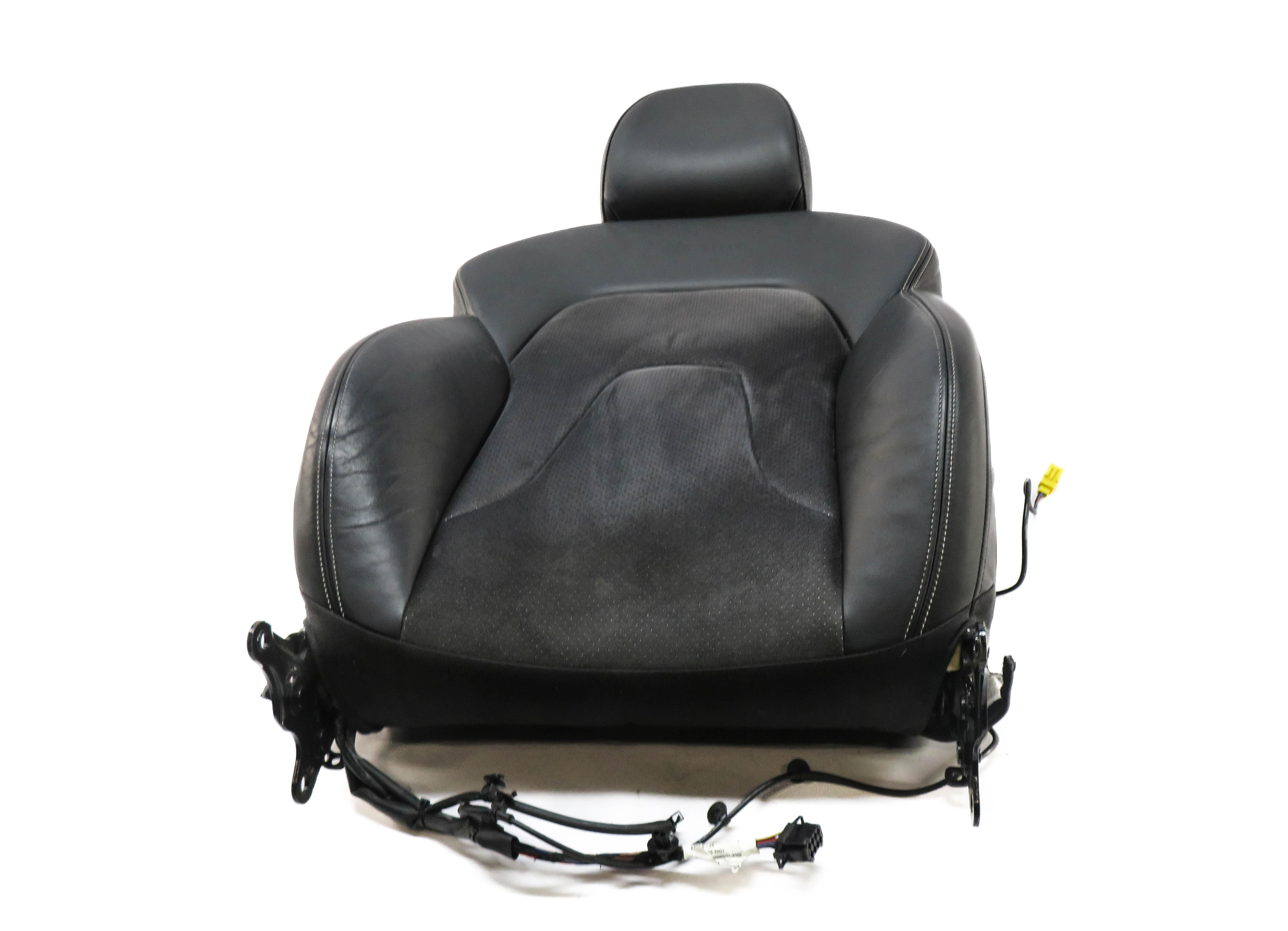 2009 AUDI A4 (B8 8K) PASSENGER UPPER TOP HEATED SPORT SEAT CUSHION BLACK SILVER — exact item pictured