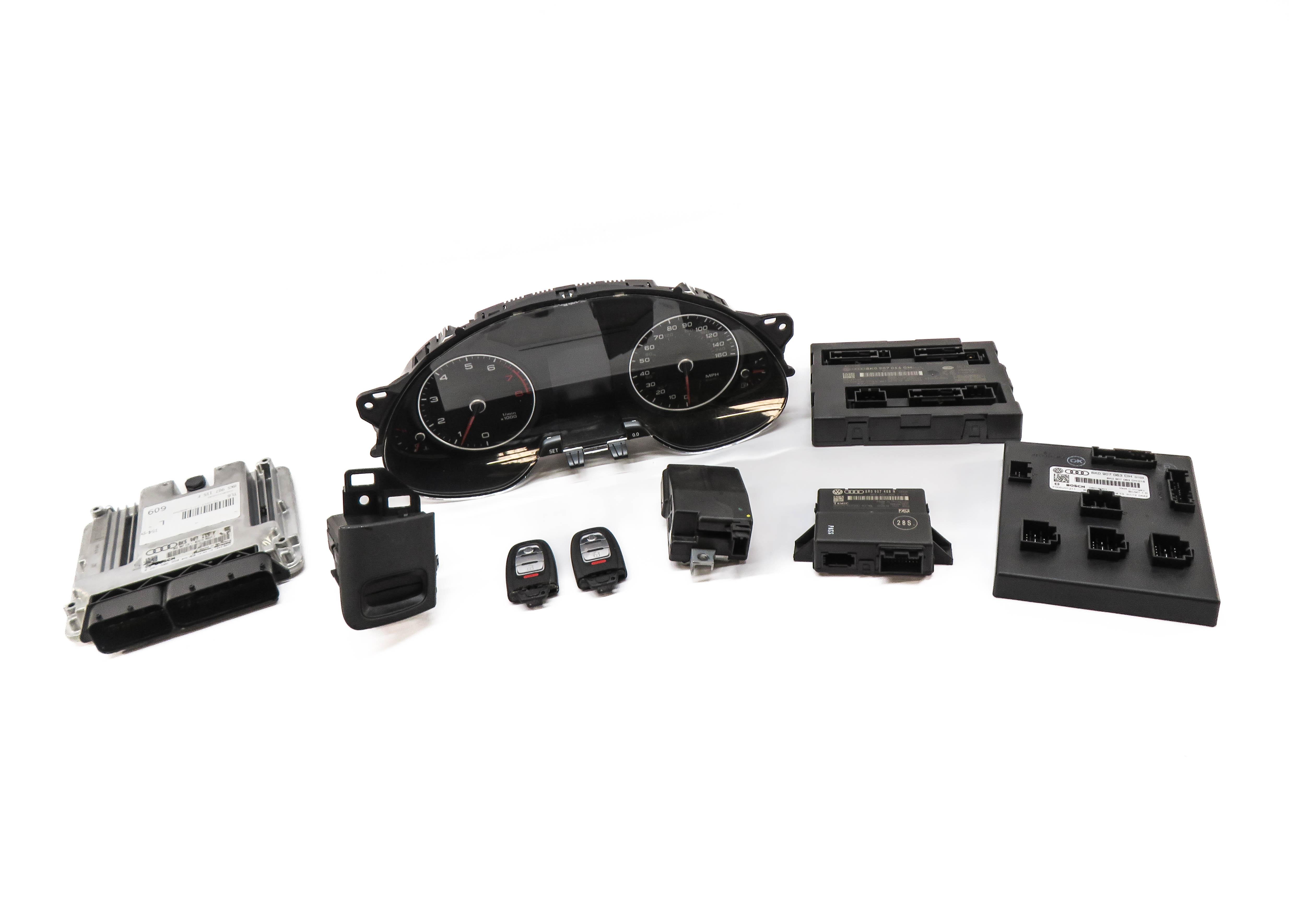 2013 AUDI A4 (B8 8K) 2.0L CPMA TURBO ENGINE ECM BCM IMMOBILIZER MODULE KEY SET — exact item pictured