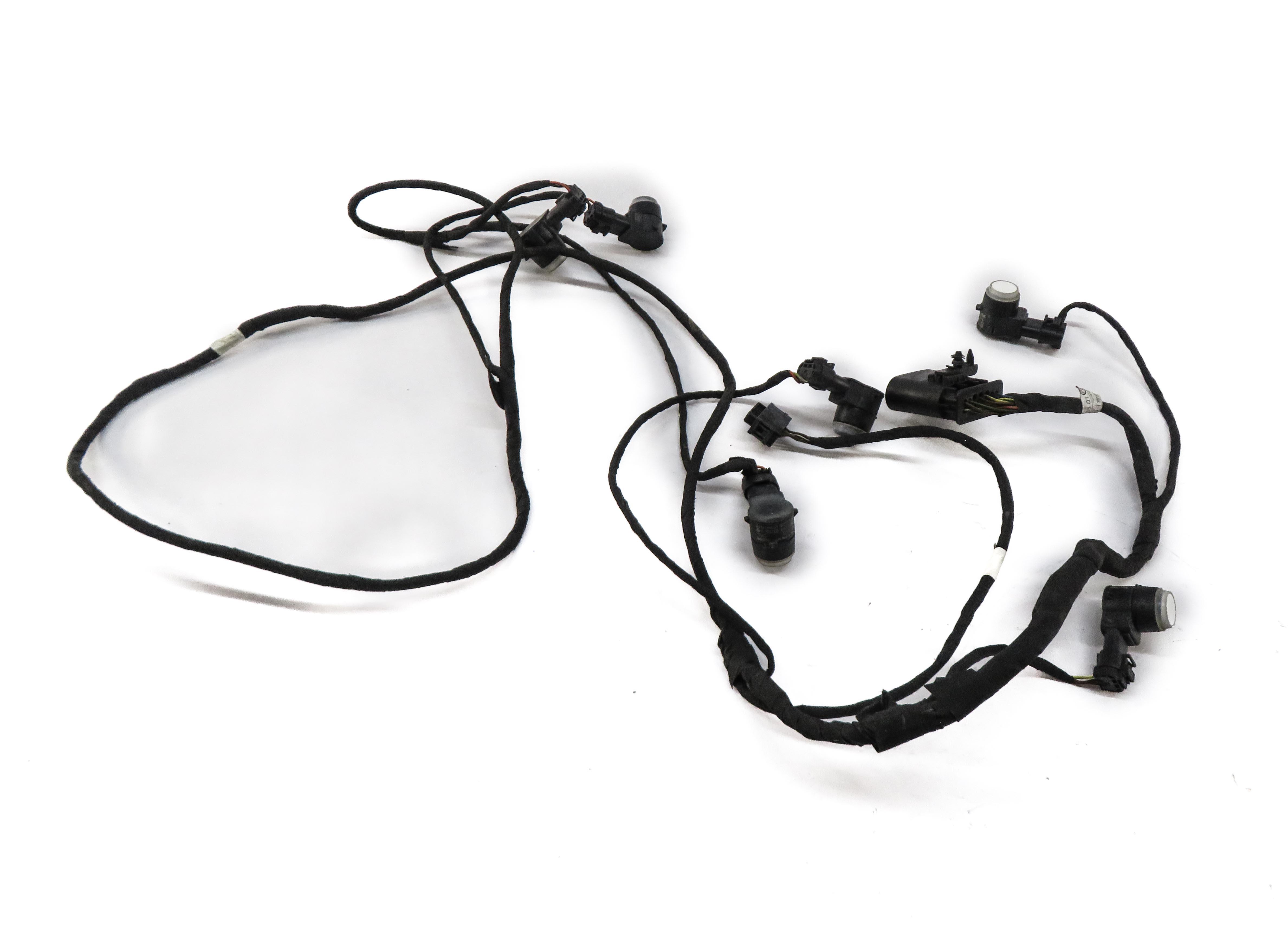 2014 MERCEDES GL450 (X166) FRONT PDC PARK DISTANCE SENSOR SET w/ HARNESS (WHITE) — exact item pictured