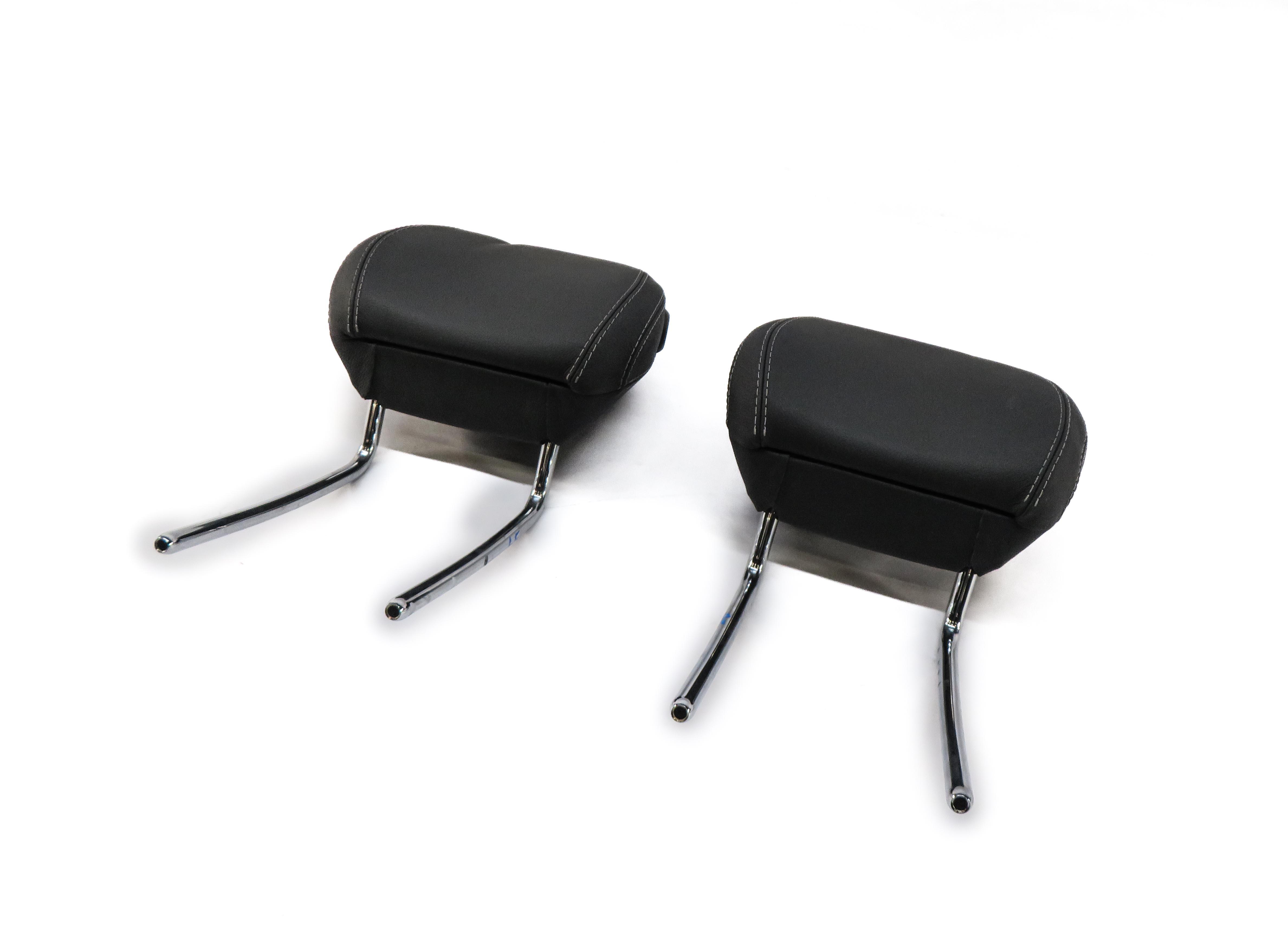 2014 MERCEDES GL450 (X166) FRONT LEFT & RIGHT SEAT HEADREST SET (BLACK LEATHER) — exact item pictured