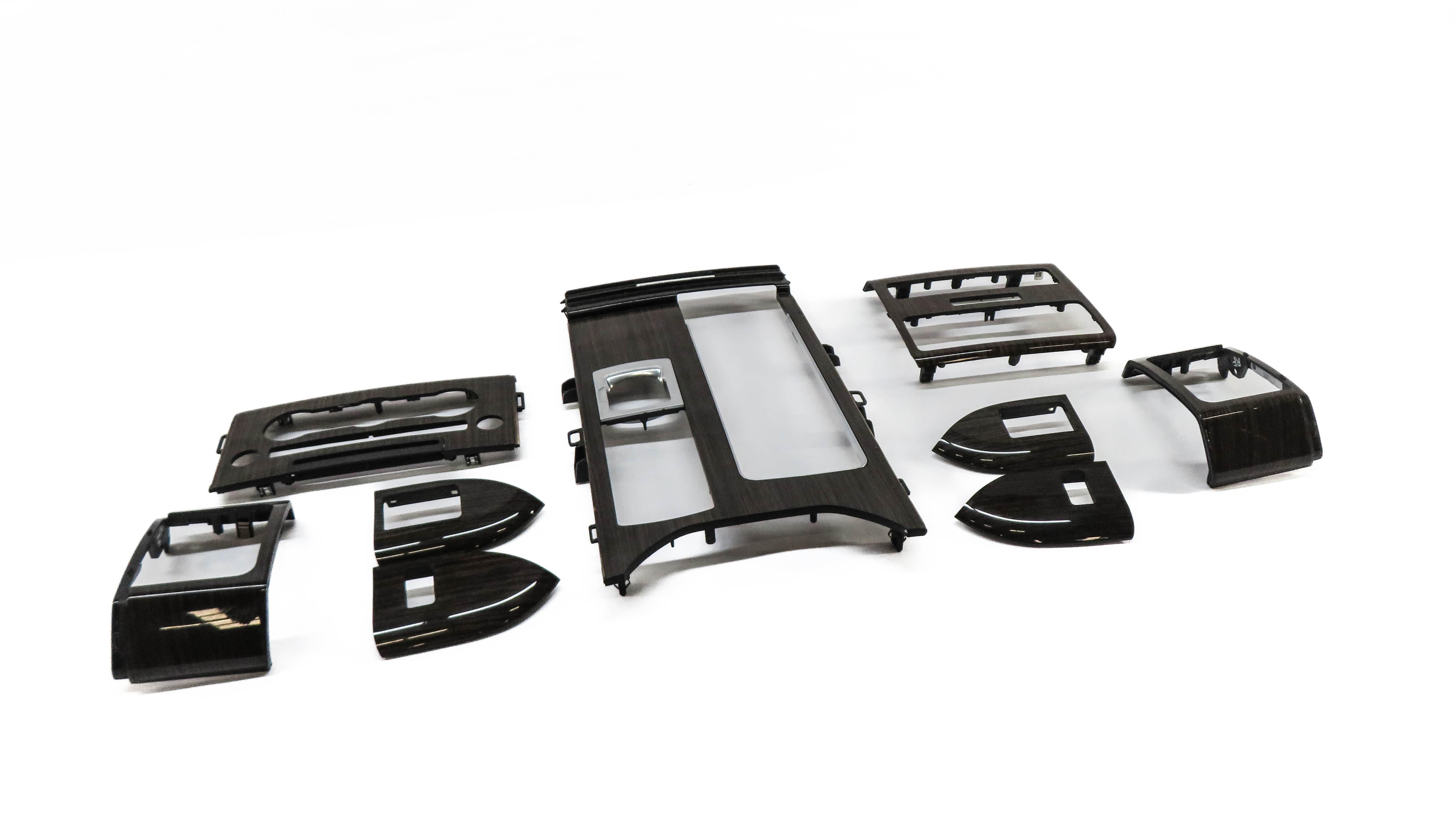 2014 RANGE ROVER SPORT (L494) DASH DOOR CONSOLE WOOD GRAIN TRIM SET (ZEBRANO) — exact item pictured